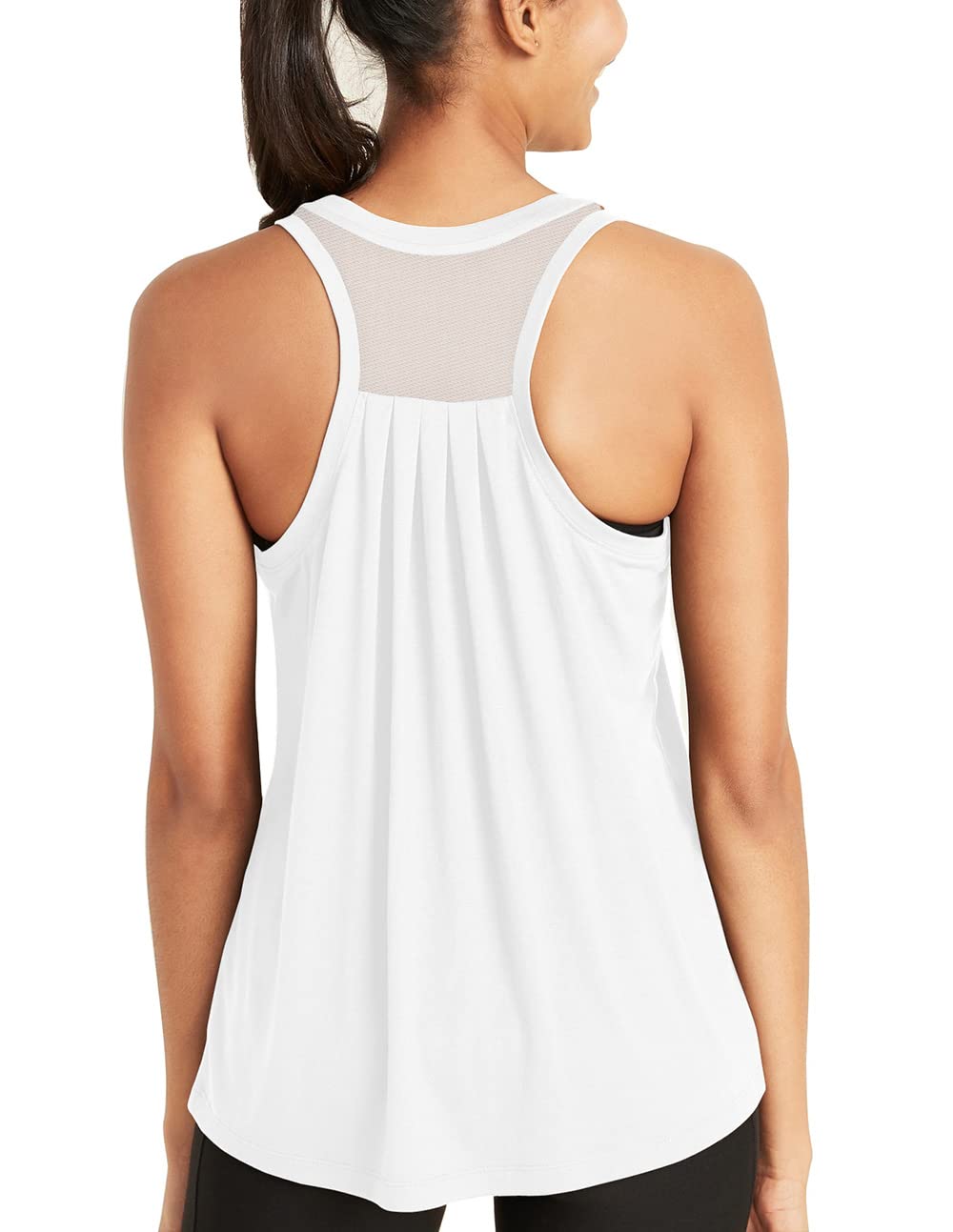 Bestisun Women's Loose Fit Racerback Tank Top - Breathable Workout Shirt for Running, Yoga & Gym - Comfortable Athletic Wear for Fitness & Active Lifestyle
