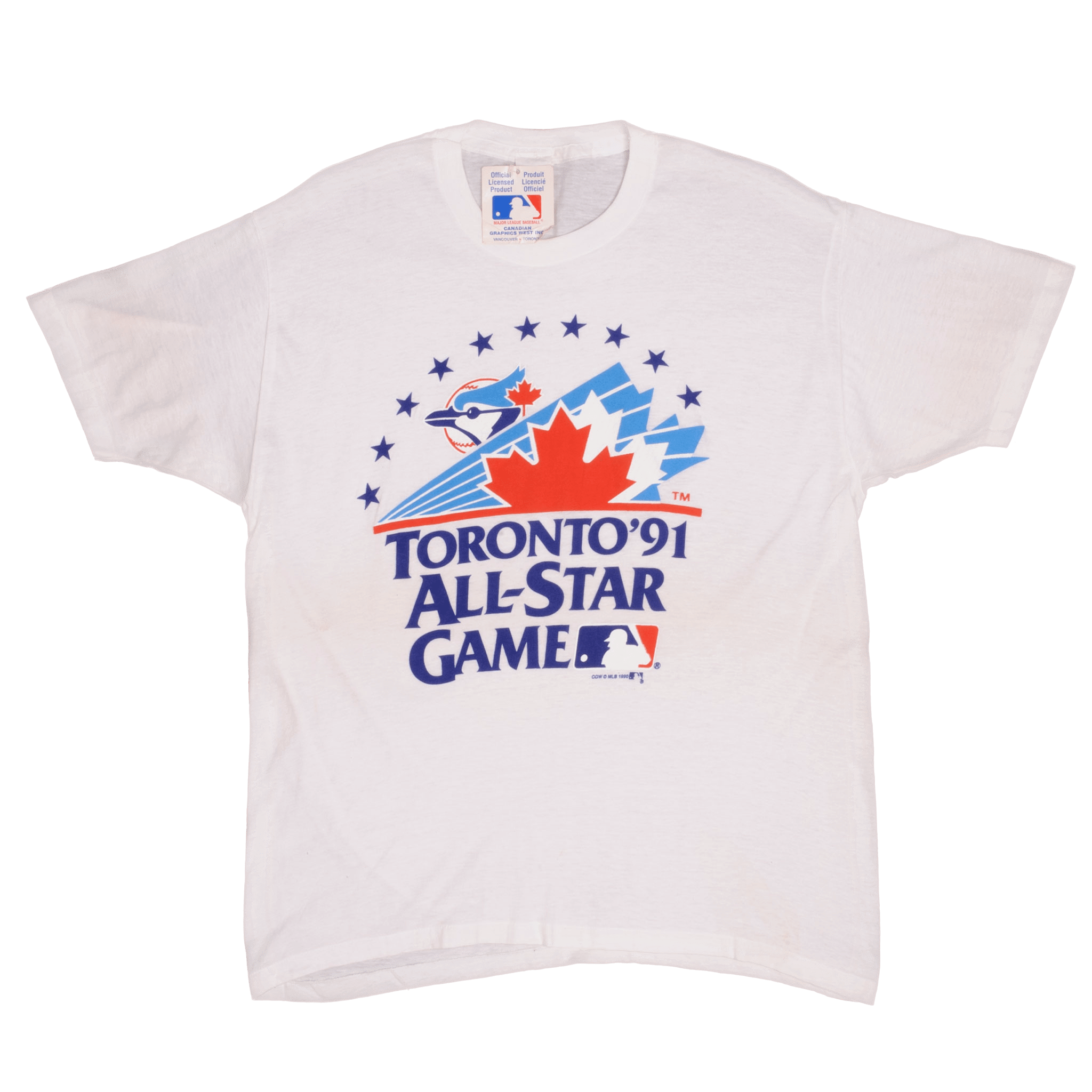 Vintage Deadstock MLB Toronto Blue Jays 1990 All-Star Game Tee Shirt XL - Retro Baseball Fan Gift & 90s Throwback Fashion for Men