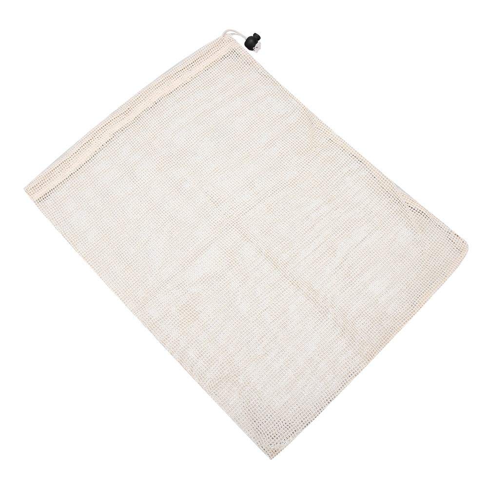 Eco-Friendly Natural Cotton Mesh Shopping Bags - Reusable & Recyclable Lightweight Tote for Fruits, Vegetables, Cosmetics & Toy Storage - Perfect for Grocery Shopping, Travel & Home Organization (Large Size)