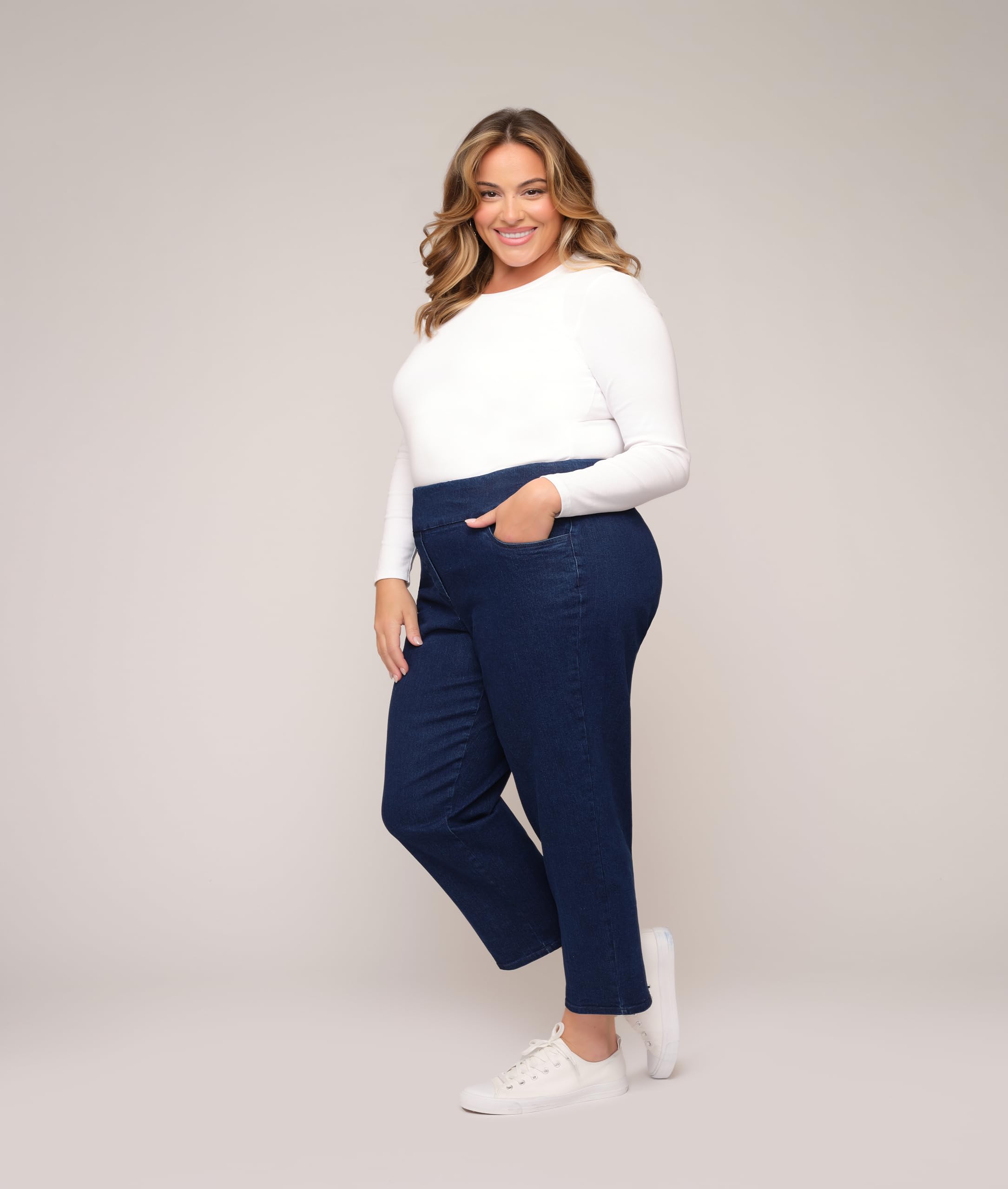 Alfred Dunner Women's Plus Size Super Stretch Mid Rise Pants - Comfortable & Flattering for Work, Travel & Everyday Wear