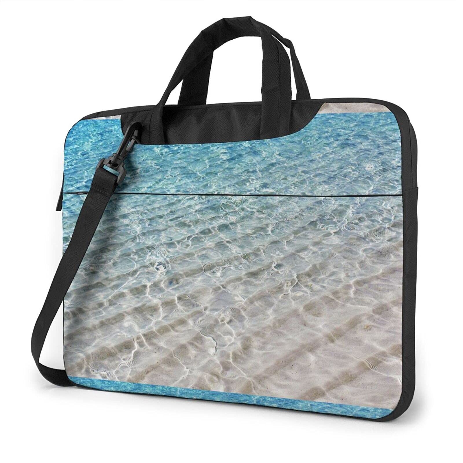 Waterproof Laptop Shoulder Bag - Lightweight Clear Sea Blue Tote Messenger Briefcase for 15.6 Inch Laptop - Perfect for Work, Travel & School Commute