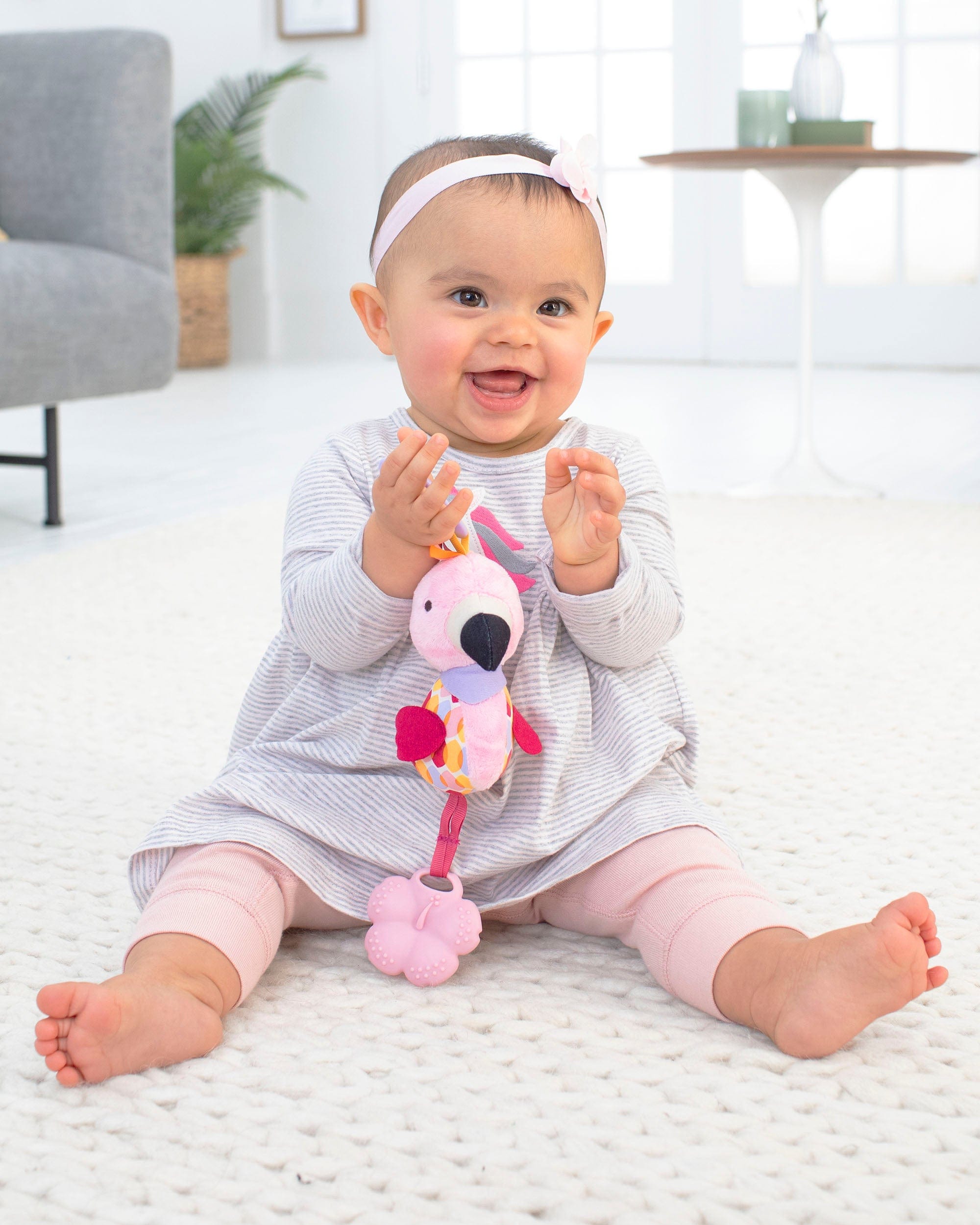 Skip Hop Bandana Buddies Chime Buddies - Soft Baby Teething Toy with Rattle & Textured Chewers - Perfect for Soothing Sore Gums & Sensory Play