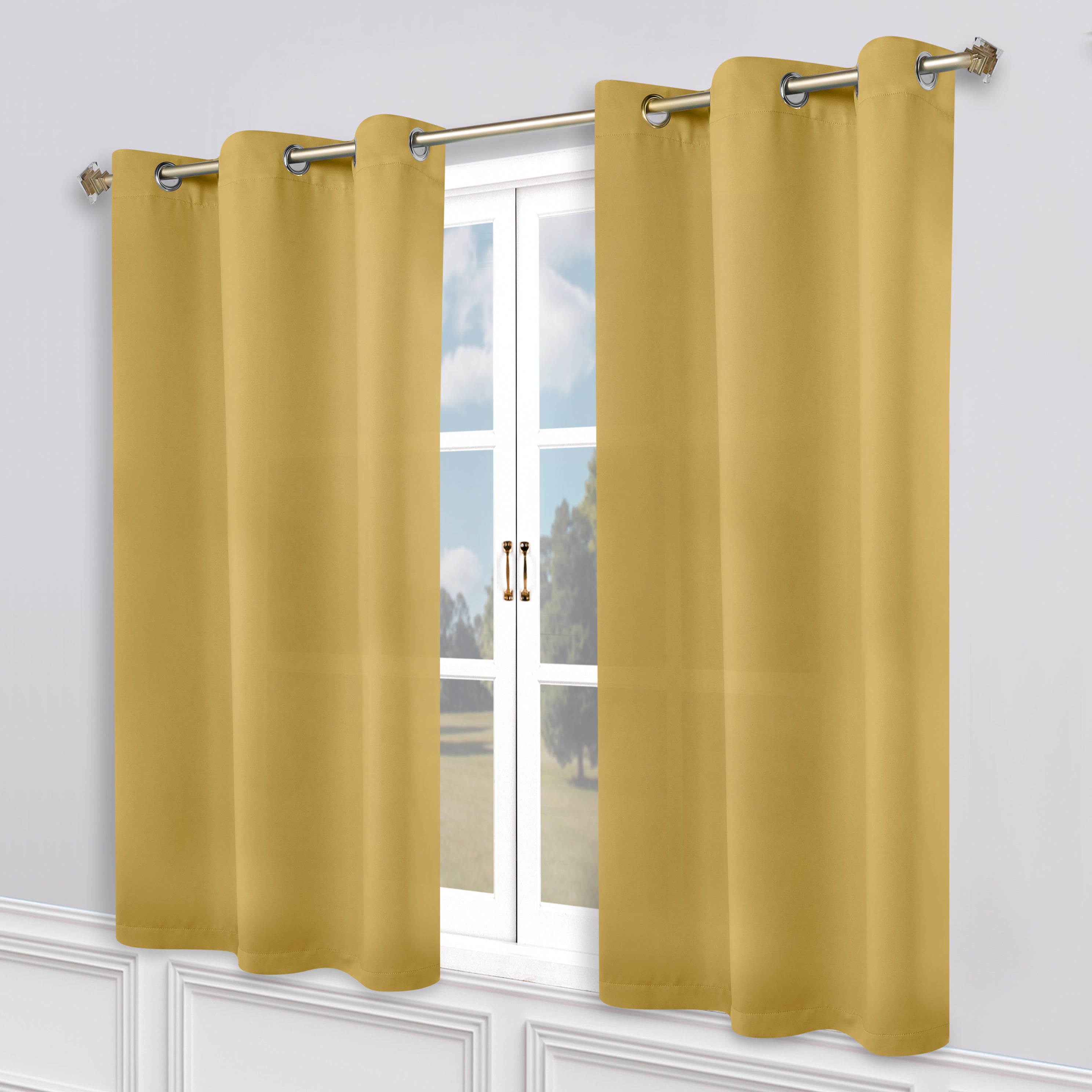 Premium Blackout Curtains Set of 2 - 100% Room Darkening, Machine Washable & Noise Reducing for Bedroom, Nursery & Home Theater