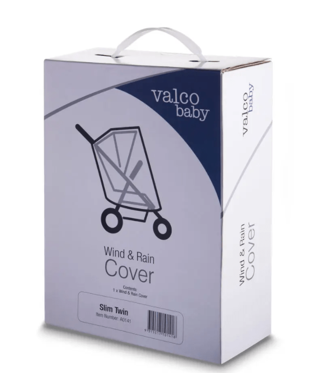 Valco Slim Twin Rain Cover - Waterproof Stroller Rain Cover for Babies & Toddlers - Perfect for Outdoor Walks, Shopping, and Travel in All Weather Conditions