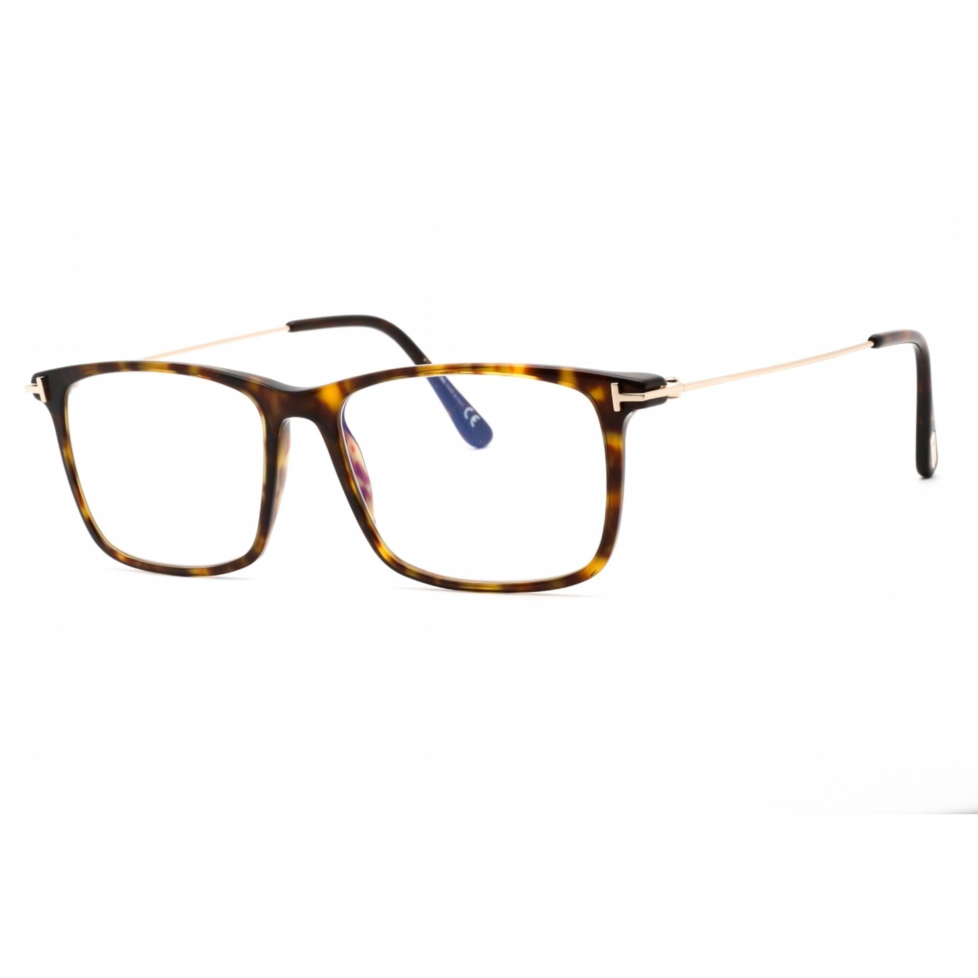 Tom Ford FT 5758-B 052 Eyeglasses - Shiny Classic Dark Havana Frame with Rose Gold 