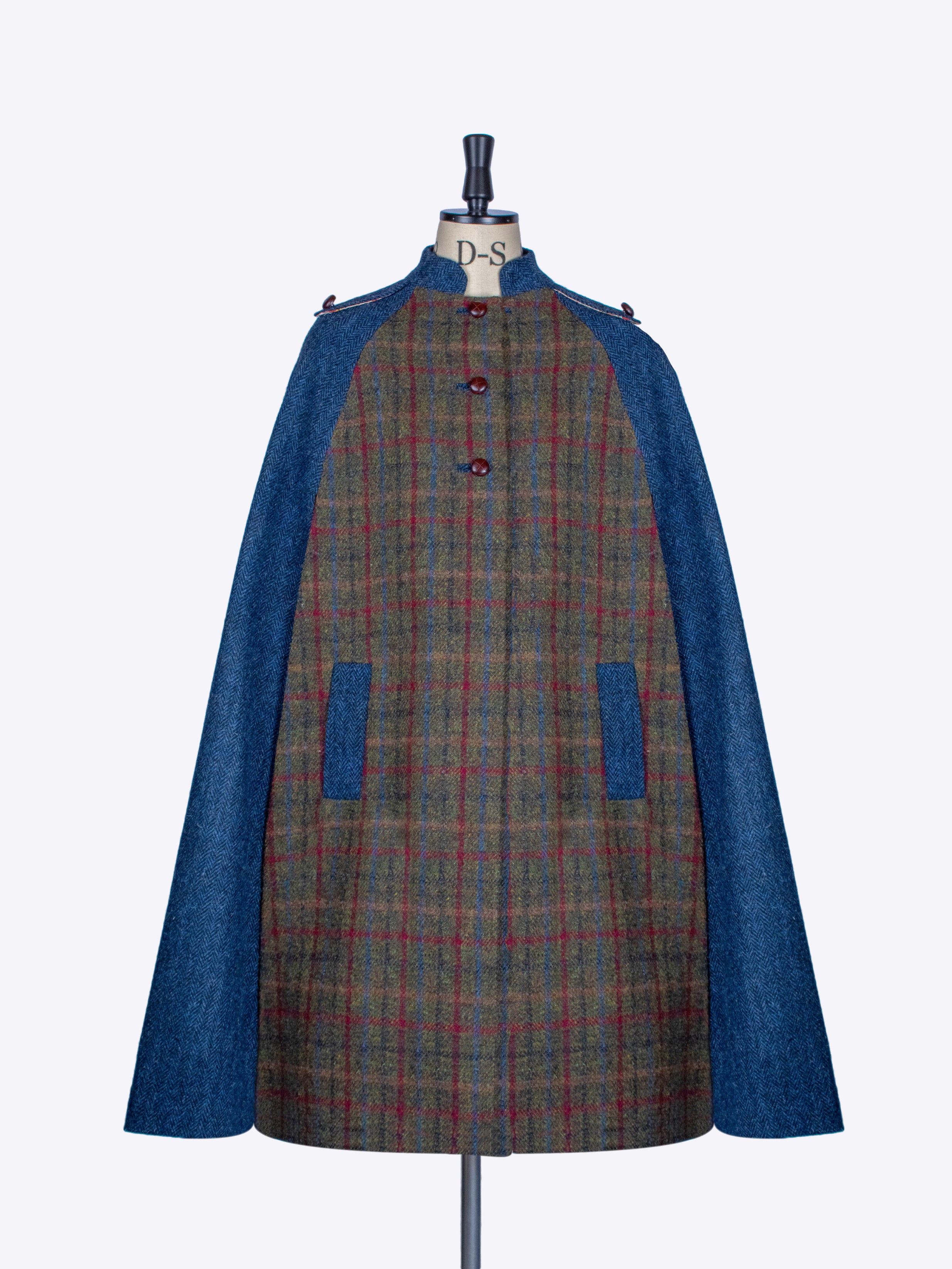 Stylish Long Cape Coat for Women - Green & Navy Blue Colors | Perfect for Fall Fashion, Outdoor Events & Evening Wear
