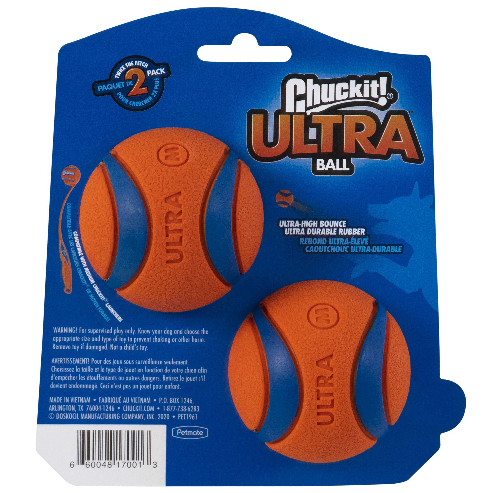 Chuckit! Kick Fetch Ball & Ultra Ball Dog Toy Set - 8 Inch and 2.5 Inch Durable Rubber Dog Balls for Outdoor Play, Training, and Interactive Fetch Games