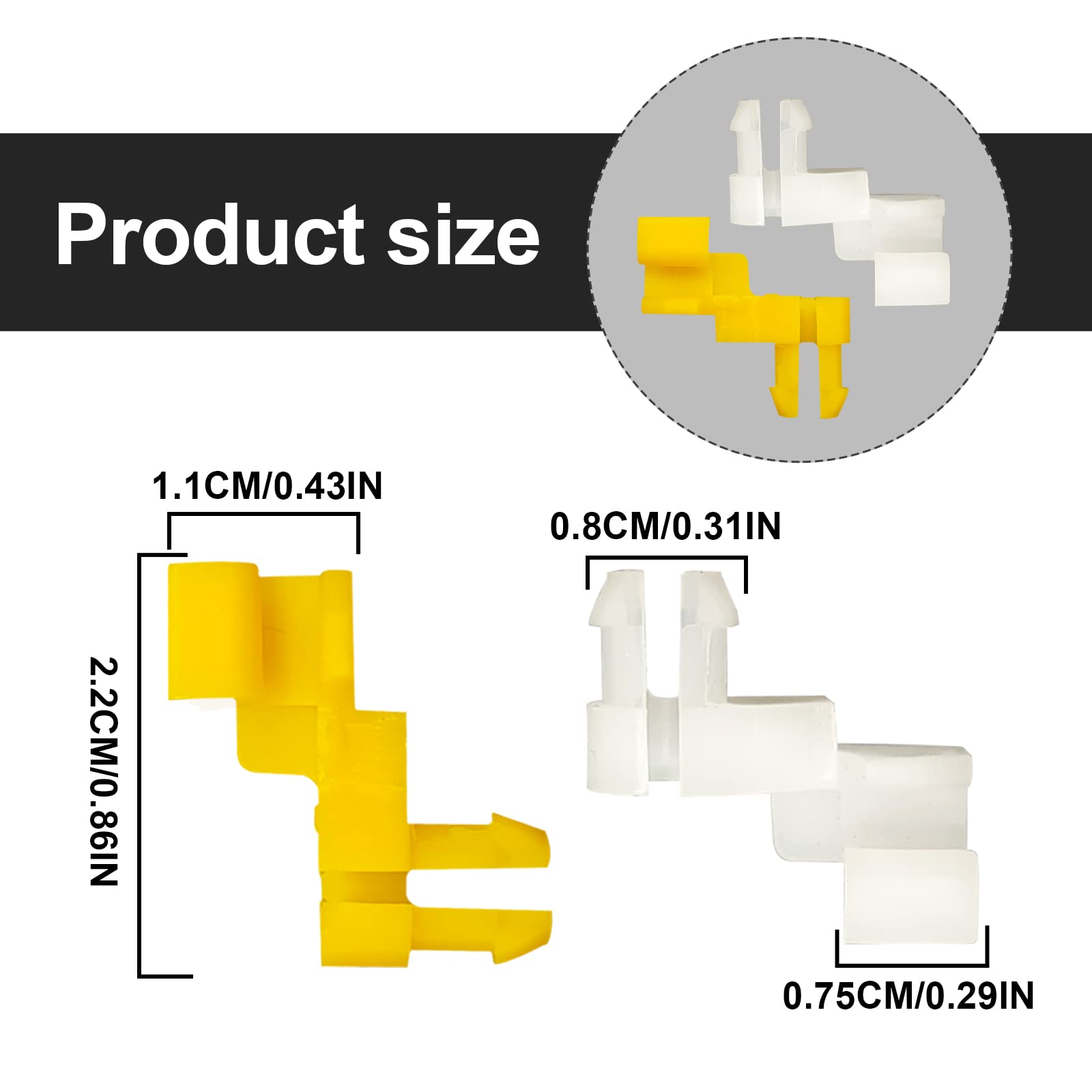 Stymart 10 Sets Tailgate Door Handle Lock Rod Clips - Compatible with Toyota Tundra, Camry, Corolla, Echo, Highlander (69293-12030, 69293-12040) - Durable Replacement Parts for Car Door Repair & Maintenance
