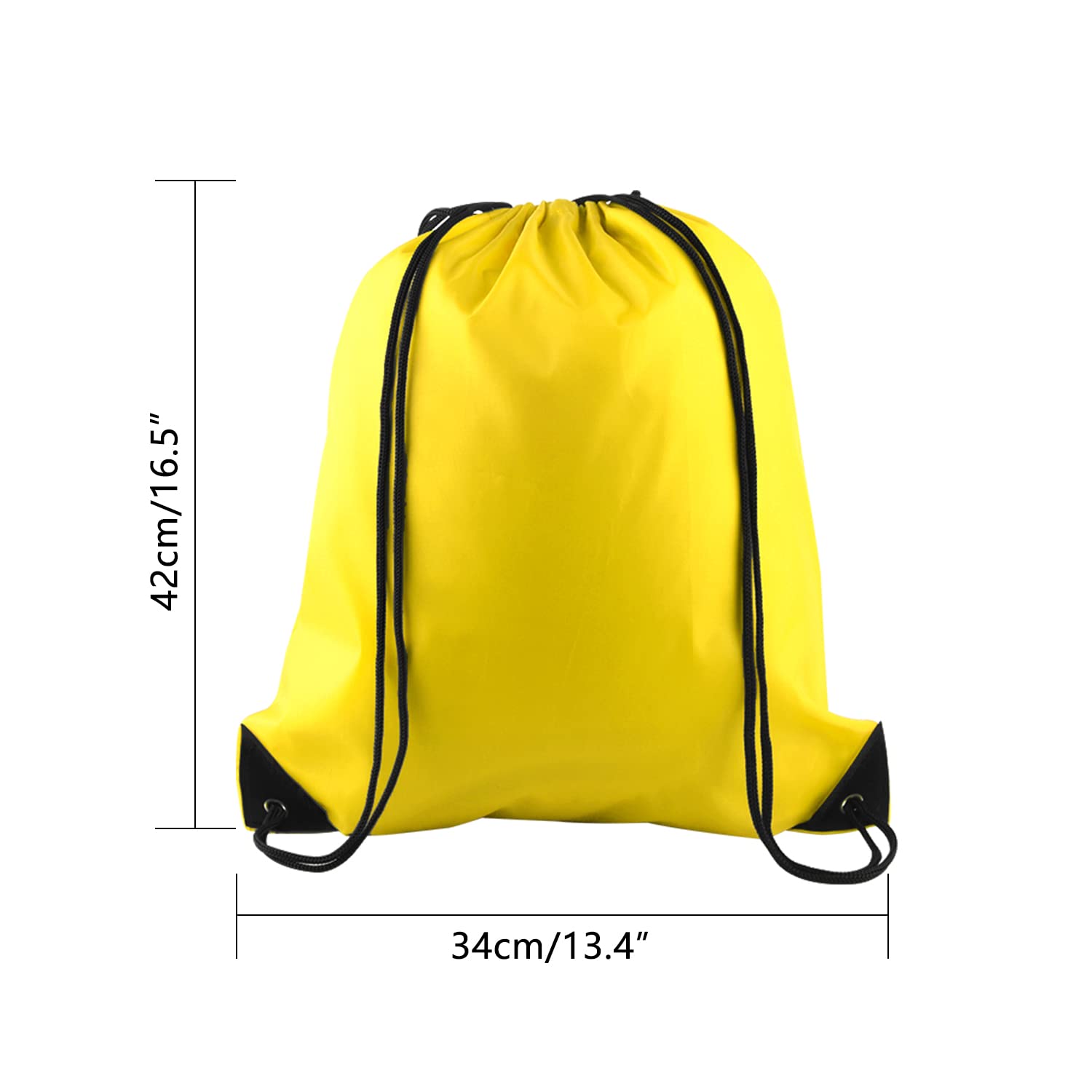 PLULON 25 Pcs Yellow Drawstring Backpack Bags Bulk - Lightweight Cinch Sack for Gym, Yoga, Travel & Outdoor Sports - Perfect for School, Beach, Camping & Festivals