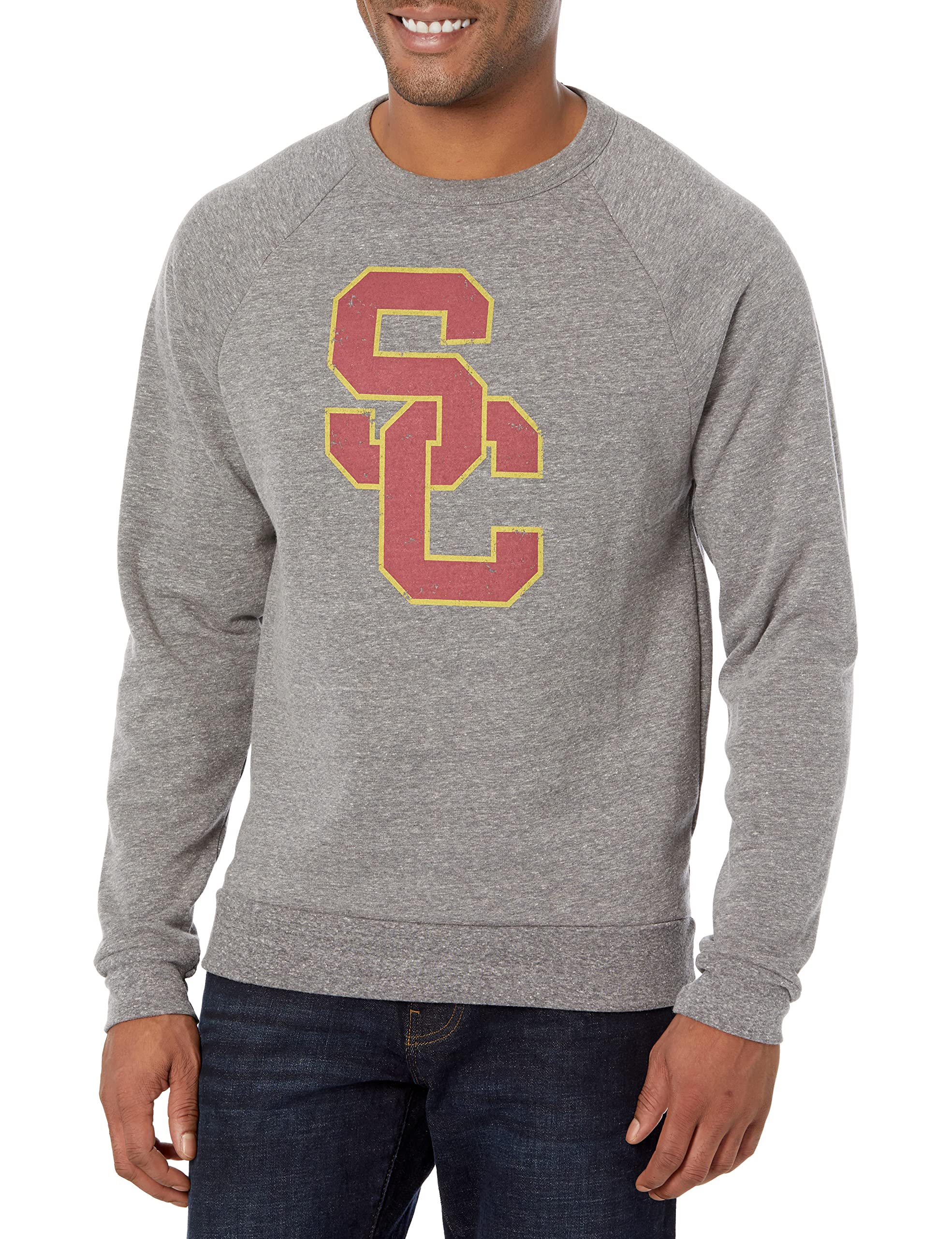 Blue 84 Men's Vintage Tri-Blend Crewneck Sweatshirt - Soft Cotton Blend Pullover for Casual Wear, Street Style & Layering | Comfortable & Stylish Iconic Apparel