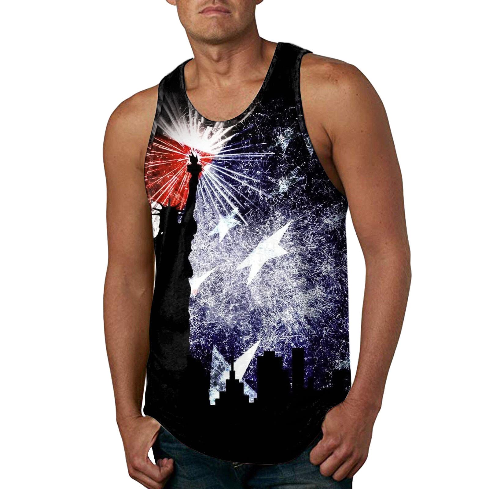 Men's Patriotic Independence Day Tank Top - Workout, Bodybuilding & Casual Sleeveless Tee for Summer | Gym, Outdoor Activities & 4th of July Celebrations