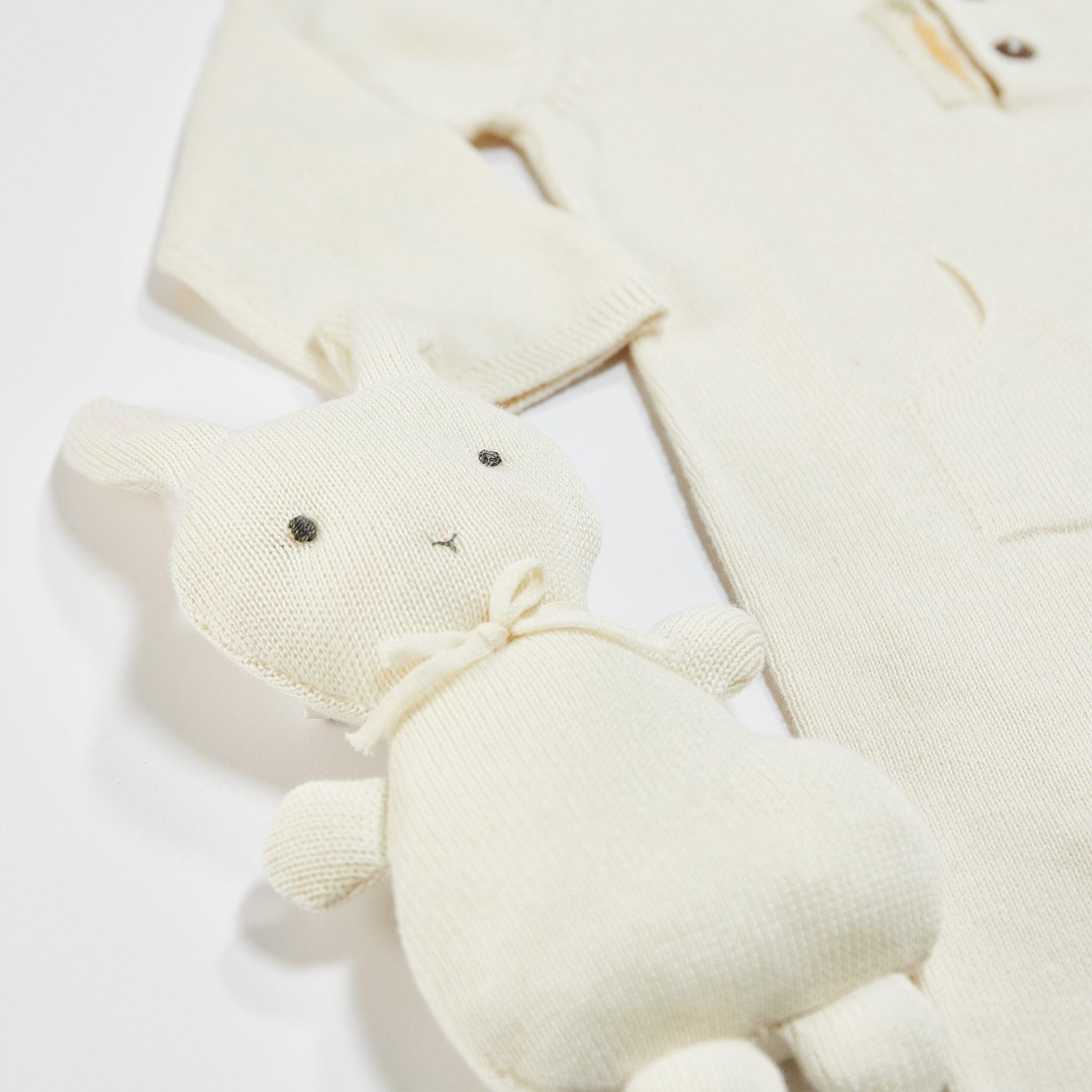 Viverano Organic Knit Cotton Baby Gift Set - Soft & Hypoallergenic Newborn Clothes for Shower, Christening & Photo Shoots