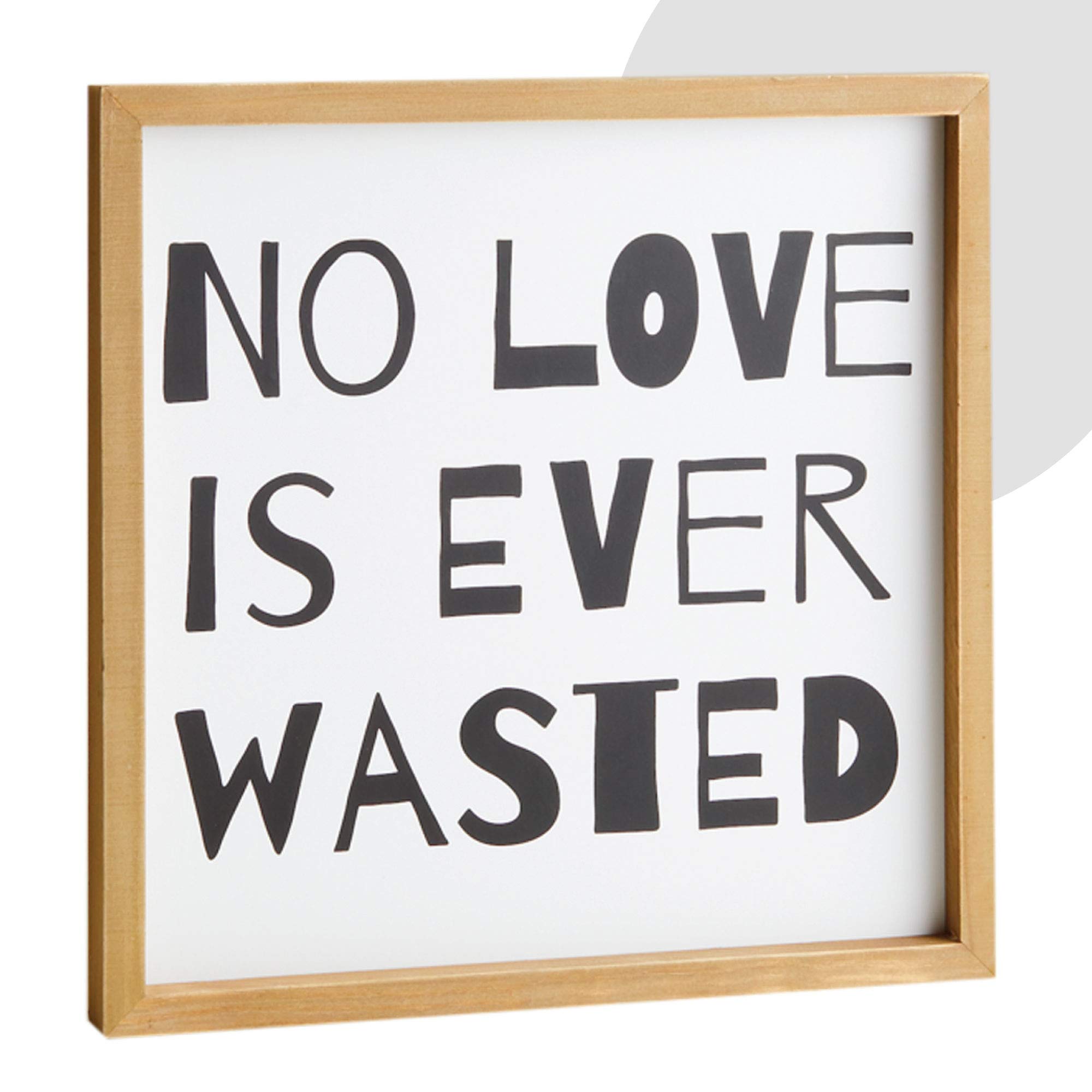 No Love is Ever Wasted Framed Plaque - Inspirational Wall Decor for Farmhouse Living Room & Bedroom