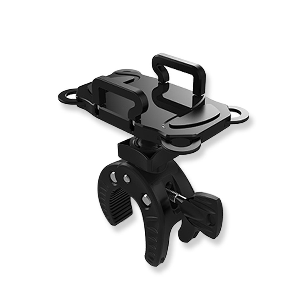 Universal 360° Rotating Bike Phone Mount - Adjustable Motorcycle & Bicycle Phone Holder with Rubber Strap for iPhone 15/14/13/12/11/X/8/7, Samsung Galaxy S23/S22/S21 - Perfect for Cycling, Commuting & Outdoor Adventures (Black)