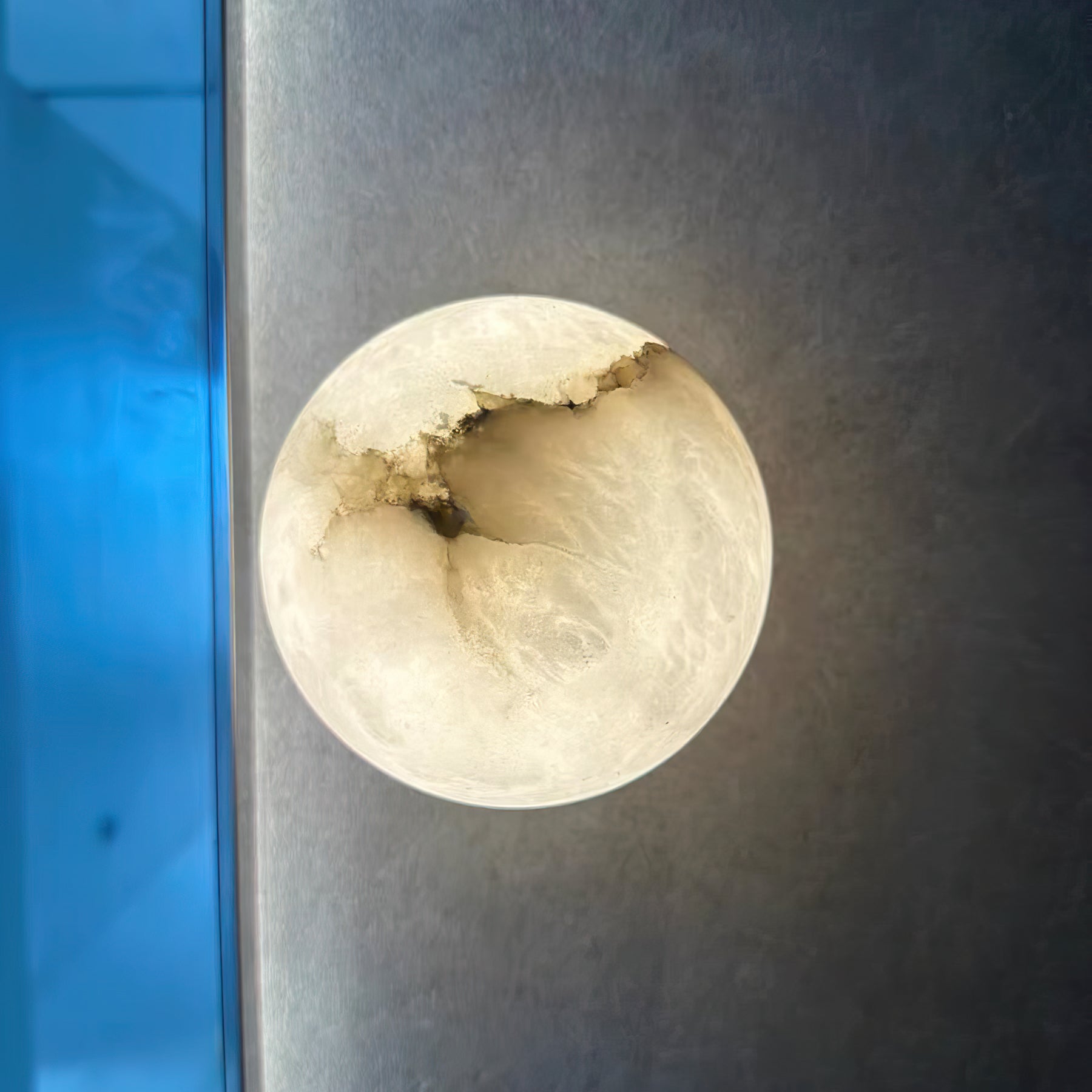 Alabaster Mini Orb Wall Lamp - Modern Minimalist Sconce Light for Bedroom, Living Room & Hallway