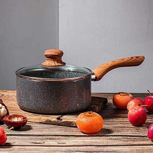 16cm Non-Stick Wok Pan - Small Cooking Pot for Milk, Soup & Sauce | Perfect for Home Kitchen, Camping & Dorm Cooking
