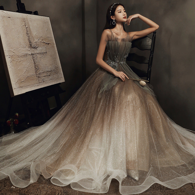 Sparkly Gradient Tulle Prom Dress - Long Evening Gown for Birthday Party, Homecoming, Quinceañera & Formal Events | Elegant A-Line Design with Sequins
