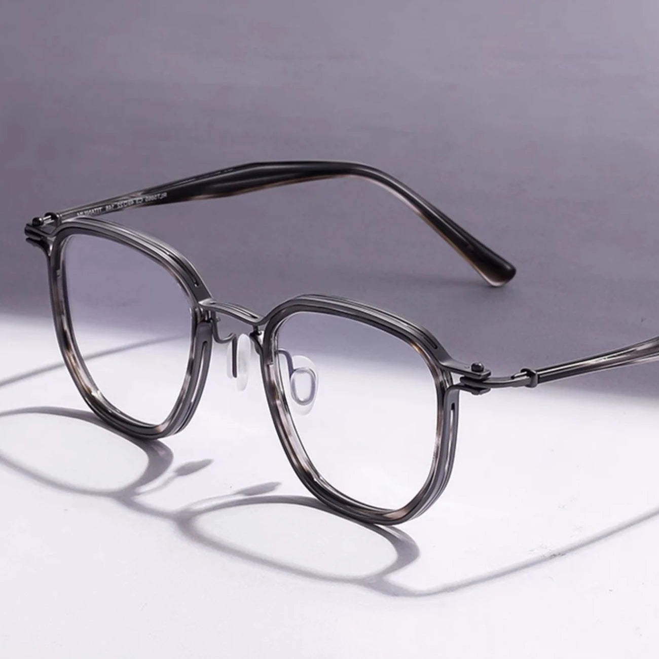 Unisex Black Titanium Acetate Square Eyeglasses - Full Rim Big Frame 55865 | Perfect for Work, Reading & Fashion Accessories