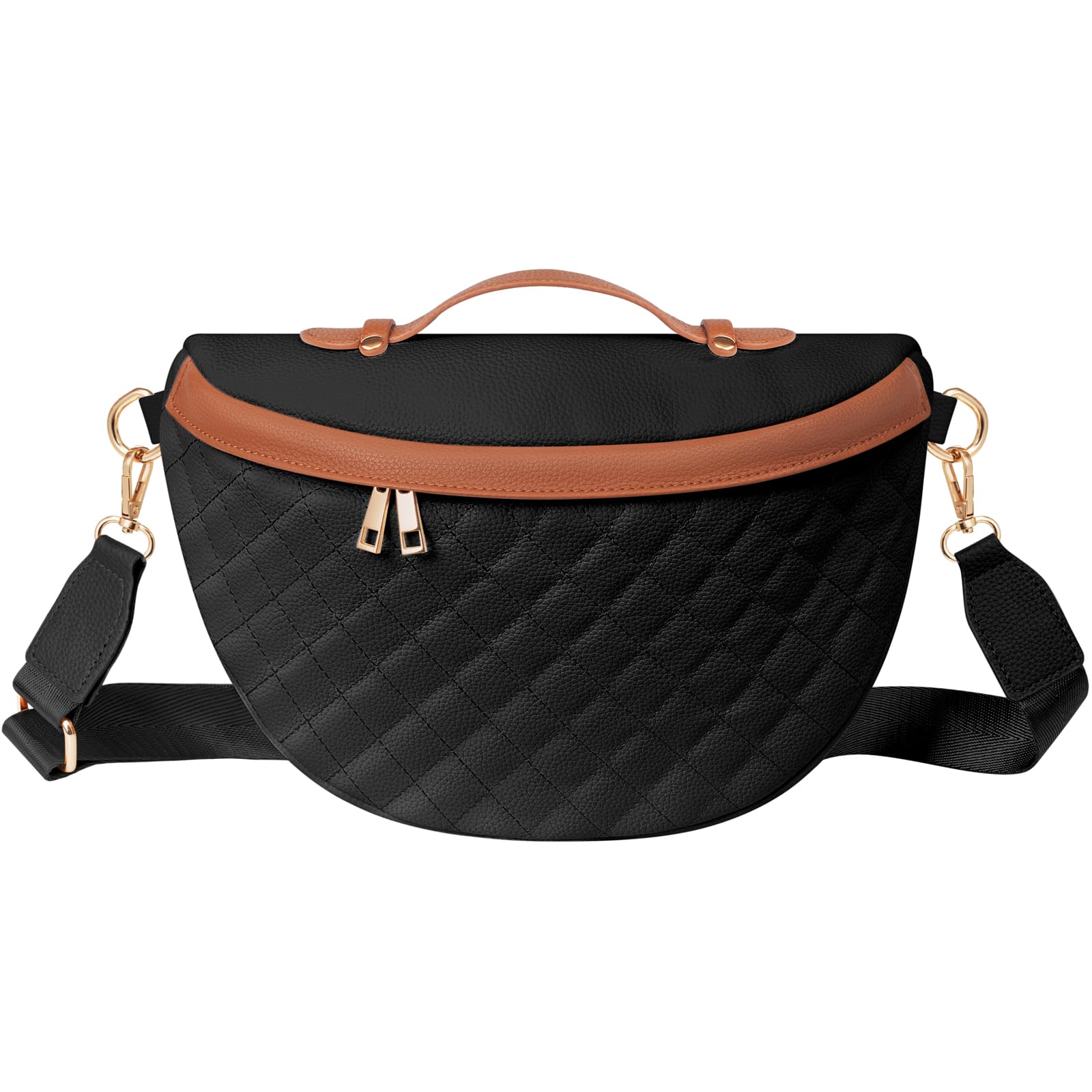 Beaulyn Vegan Leather Crossbody Bags for Women - Small Shoulder Handbag with Multi Pocket & Adjustable Strap - Checkered Fanny Pack Sling Bag for Girls & Ladies | Perfect for Travel, Shopping & Everyday Use