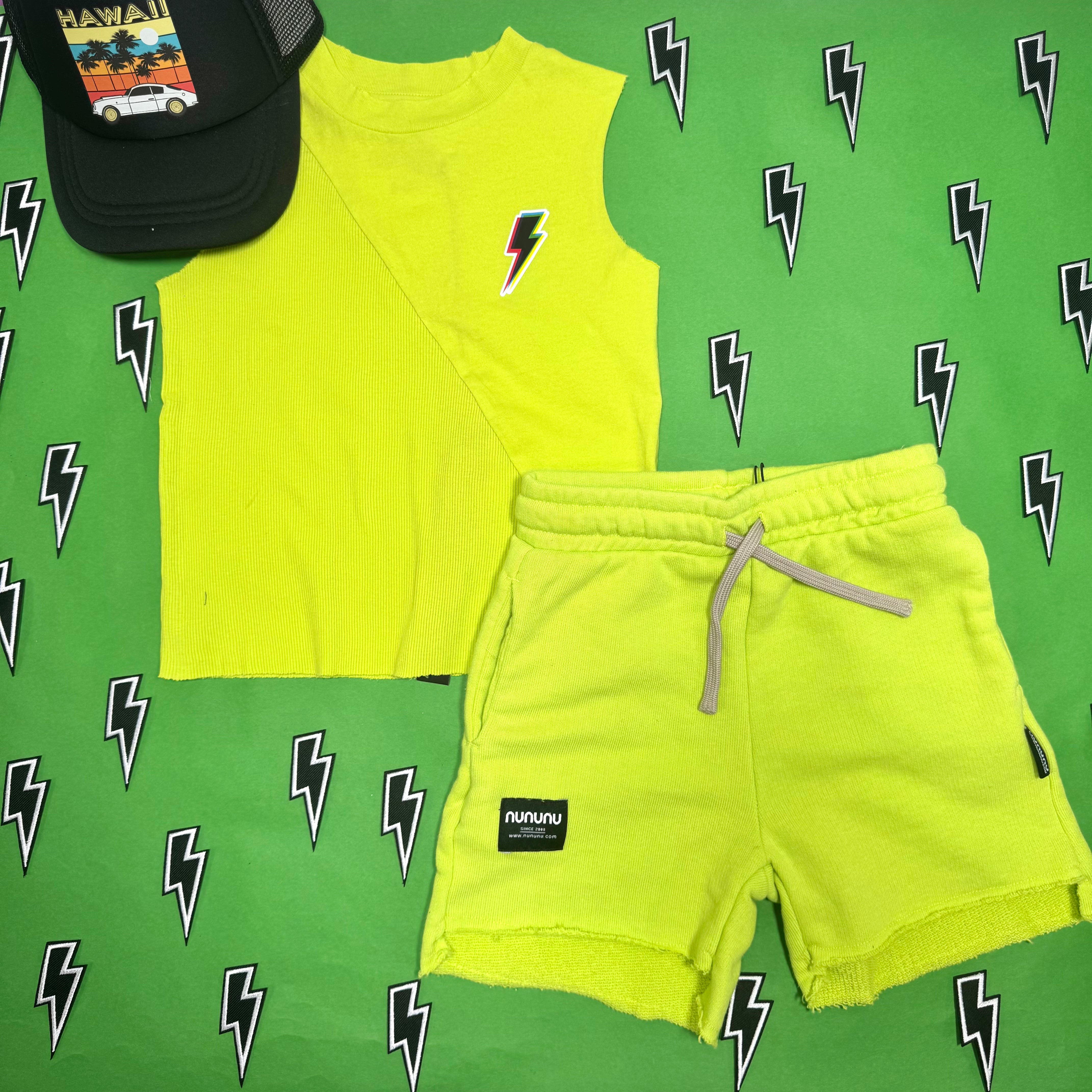 Hot Lime Unbalanced Shorts - Trendy High-Waisted Workout Shorts for Women | Gym, Running, Yoga & Lounge Wear