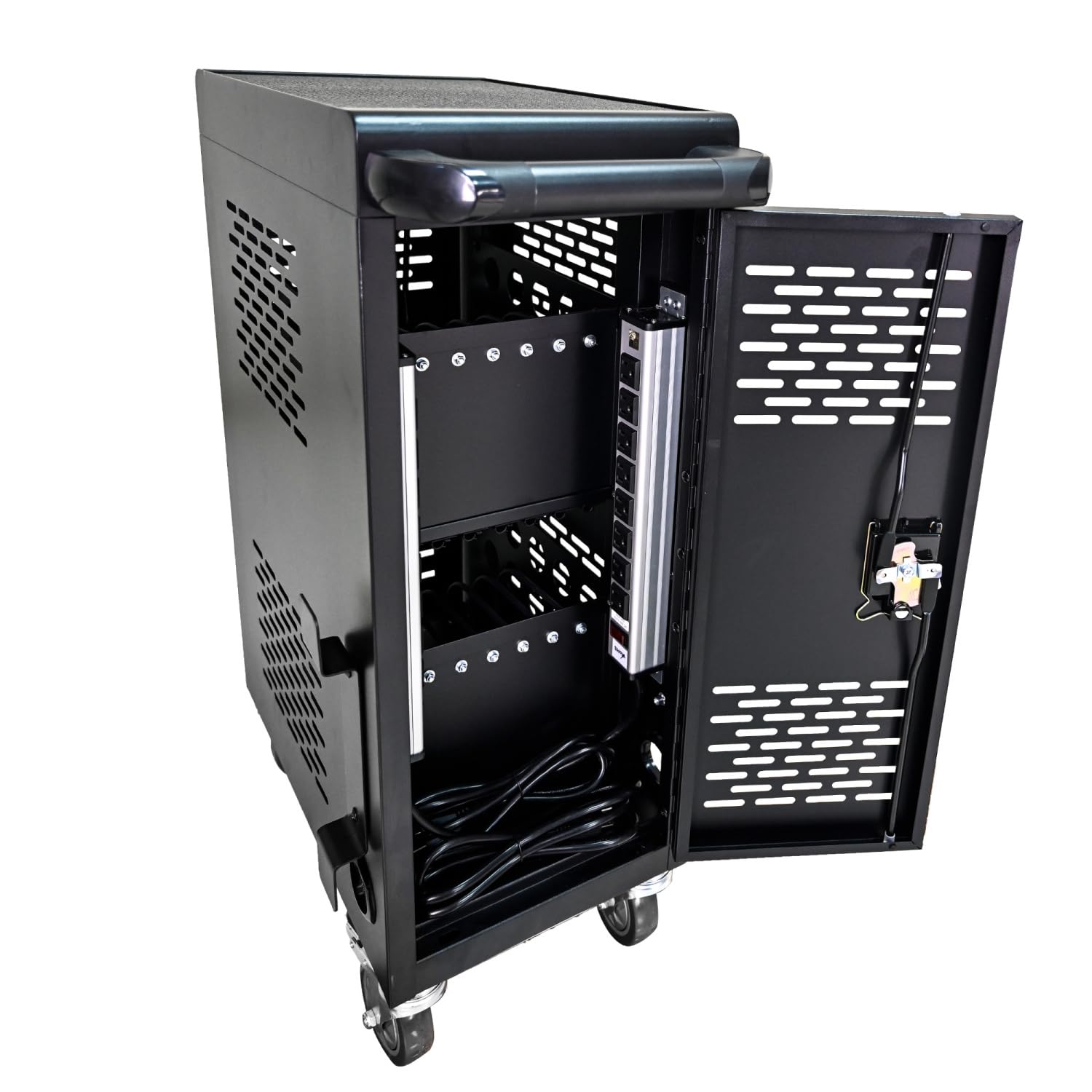 16-Device Mobile Charging Cart for Tablets & Laptops - Lockable Portable Charging Station with Wheels | Fits iPads, Chromebooks (Up to 16