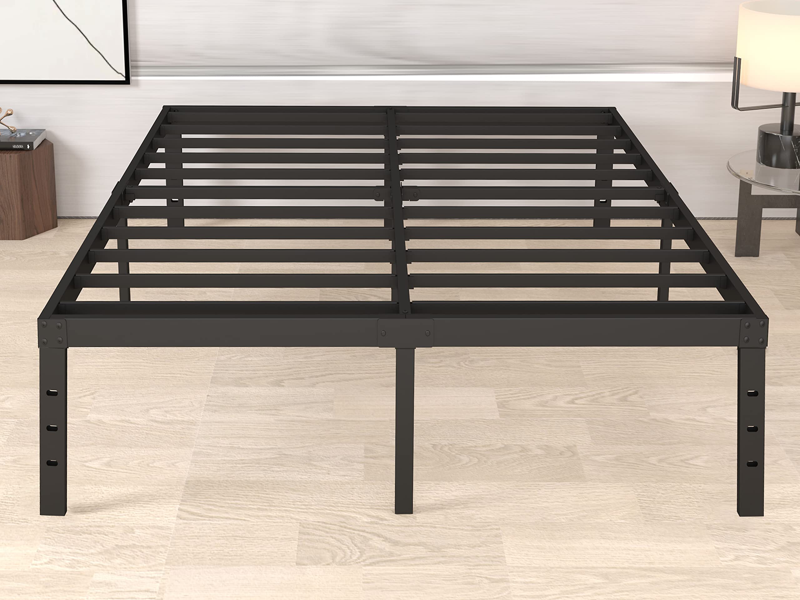 18 Inch King Size Metal Bed Frame - Heavy Duty Platform Bed with No Box Spring Needed, Easy Assembly, Noise Free - Perfect for Master Bedroom, Guest Room, or Dorm
