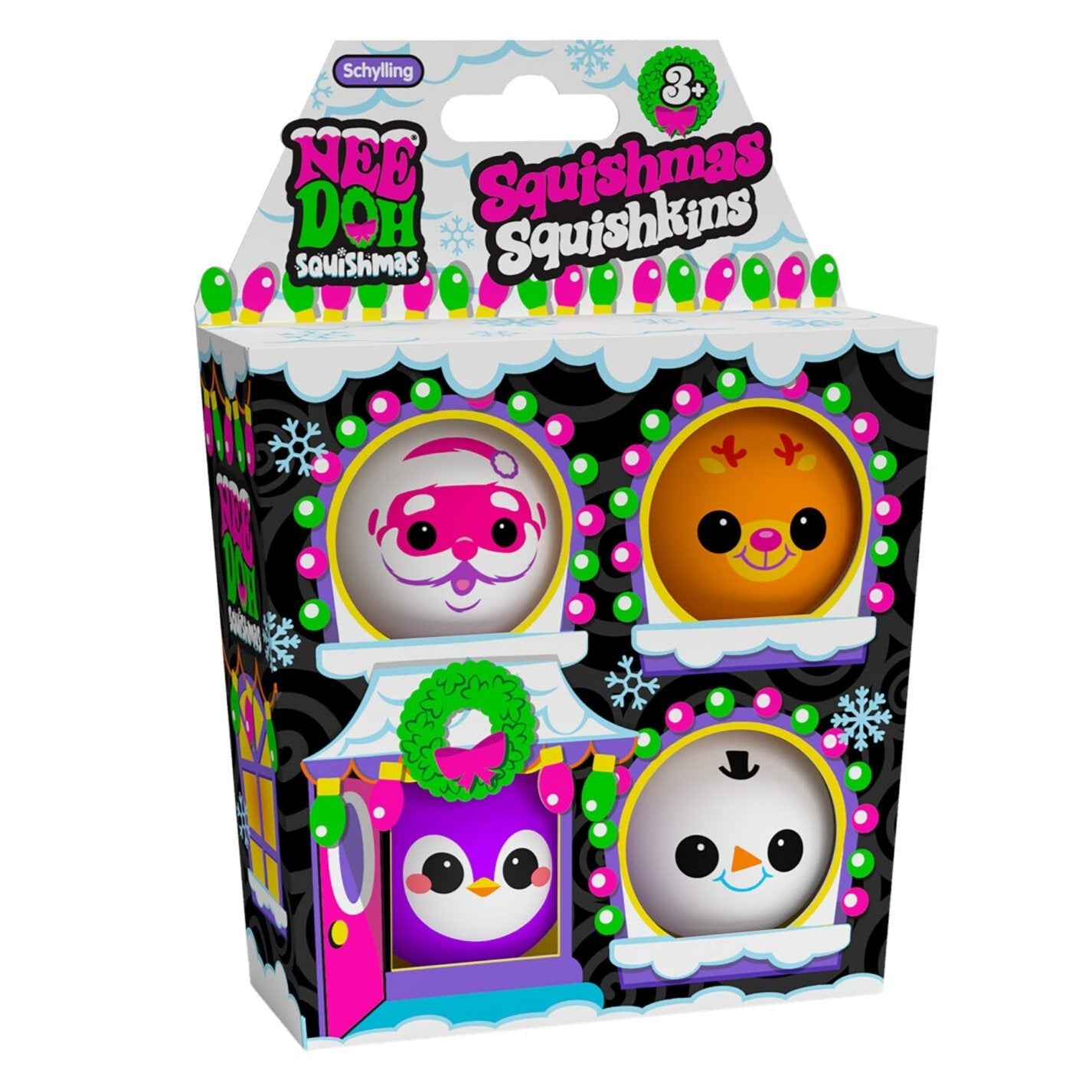 NeeDoh Squishmas Squishkins - Set of 4 Stress Relief Sensory Toys for Kids & Adults | Perfect for Anxiety Relief, Classroom Fidgeting, and Office Desk Play