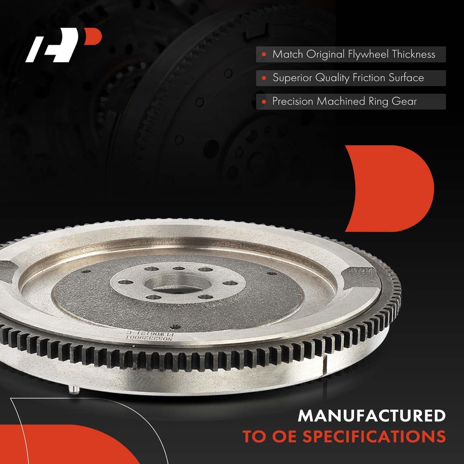 Premium Clutch Flywheel for Fiat 500 2012-2017 1.4L Manual Transmission - 6 Bolt Holes, 116 Teeth - Replacement Part #5106121AA - Perfect for Smooth Gear Shifting & Performance Driving
