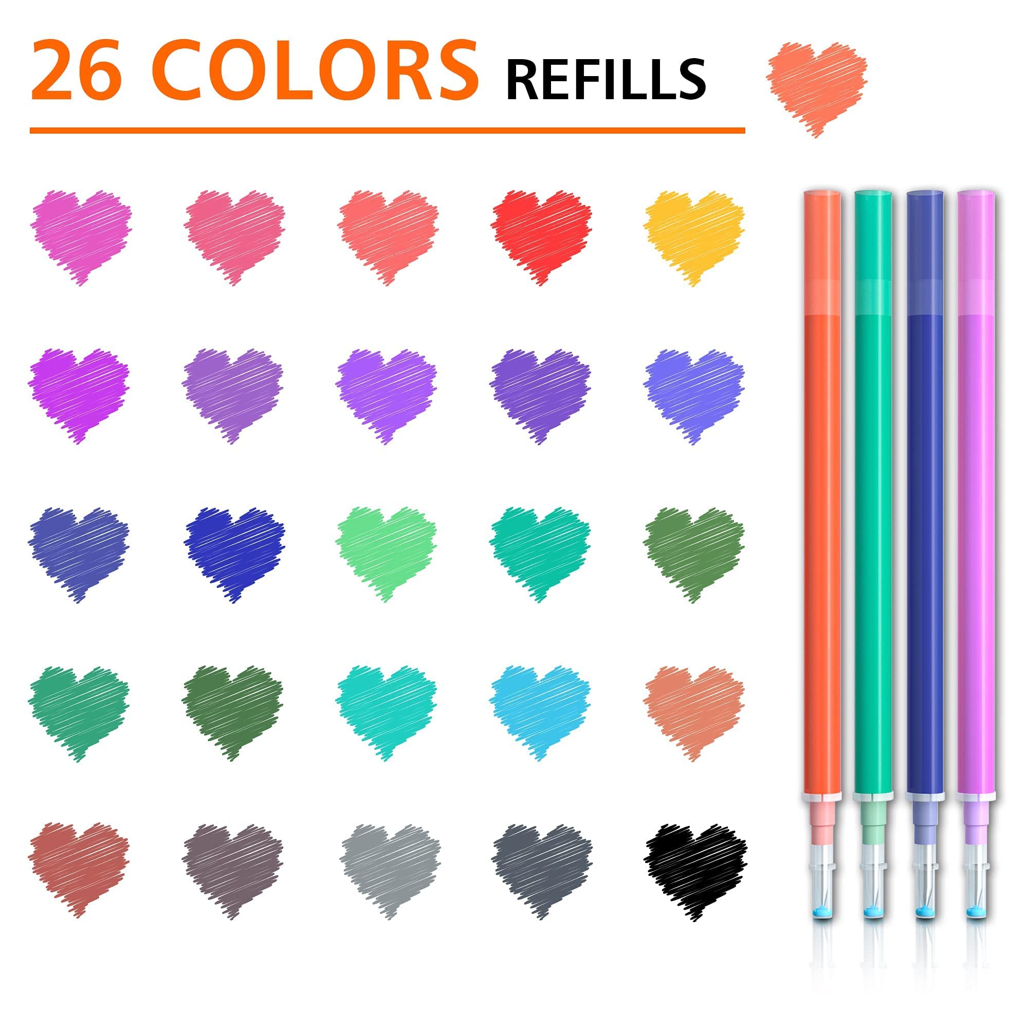 Vanstek 26 Colors Erasable Gel Pens with 26 Refills - Smooth Writing, No Smudge, Perfect for School, Office, Note Taking & Art Projects