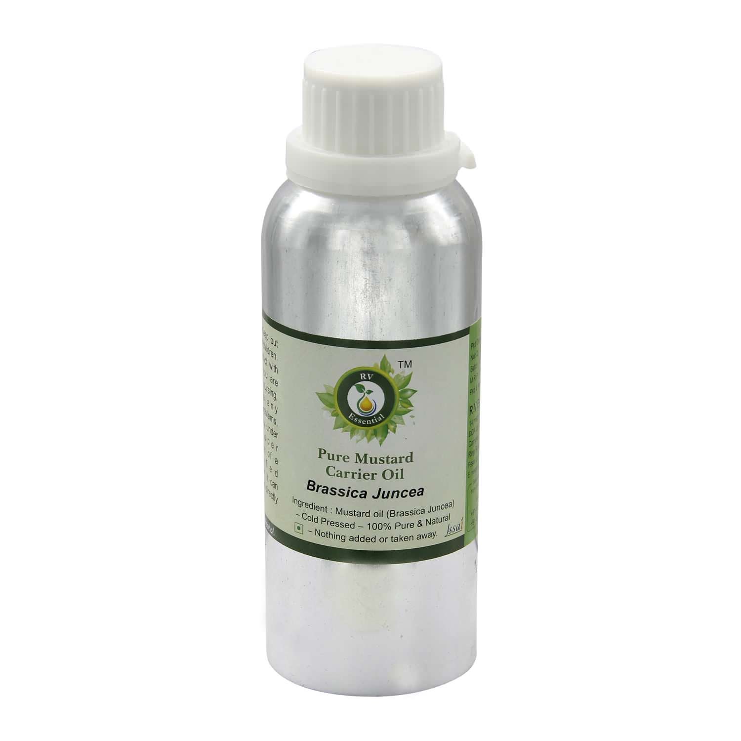 Pure Mustard Carrier Oil 630ml - 100% Natural Brassica Juncea Oil for Massage, Aromatherapy & Skin Care | Cold Pressed & Unrefined | Perfect for DIY Beauty & Relaxation
