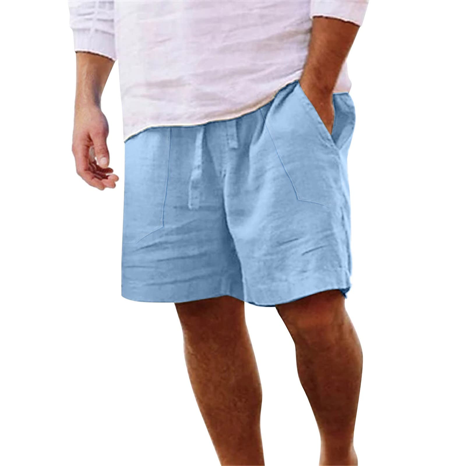 BIFUTON Men's Linen Shorts - Breathable Drawstring Casual Summer Shorts | Beach, Swimming & Board Shorts for Outdoor Activities