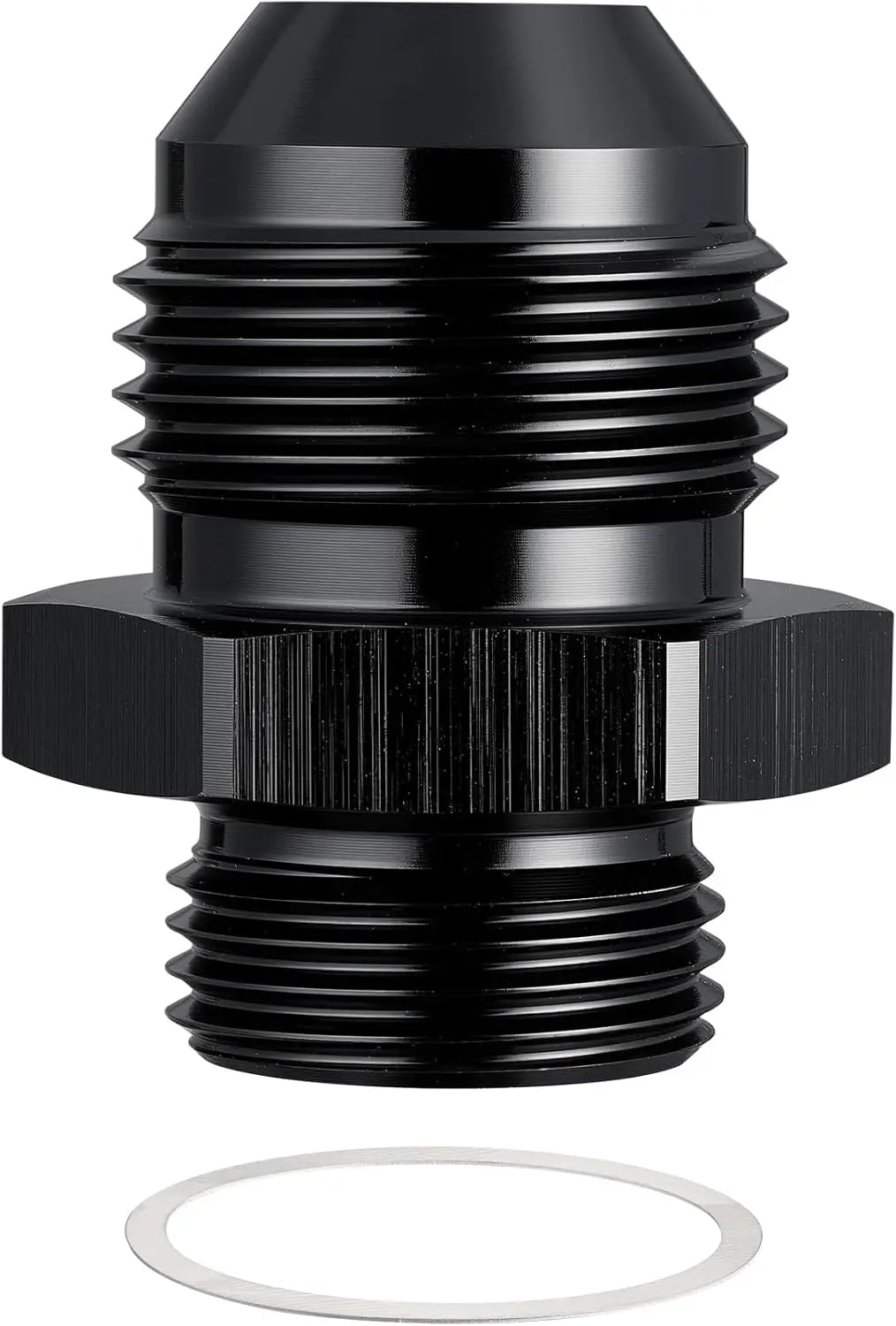 EVIL ENERGY AN Male Flare to Male Carb Carburetor Fuel Inlet Fitting Adapter - Aluminum Black Upgrade (1PC/2PC) - High Performance Fuel System Upgrade for Carbureted Engines, Hot Rods & Custom Cars
