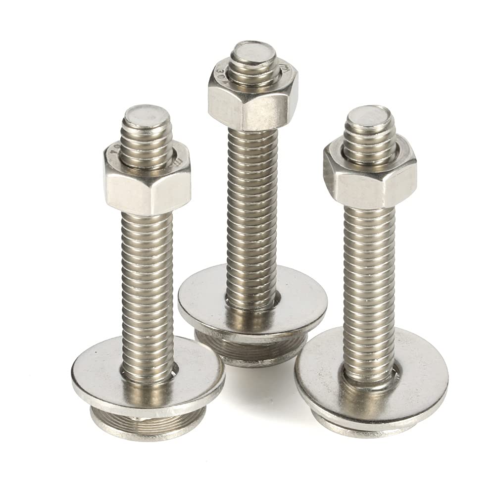 Stainless Steel 304 Carriage Bolts & Nuts Kit - 10 Sets for Furniture & DIY