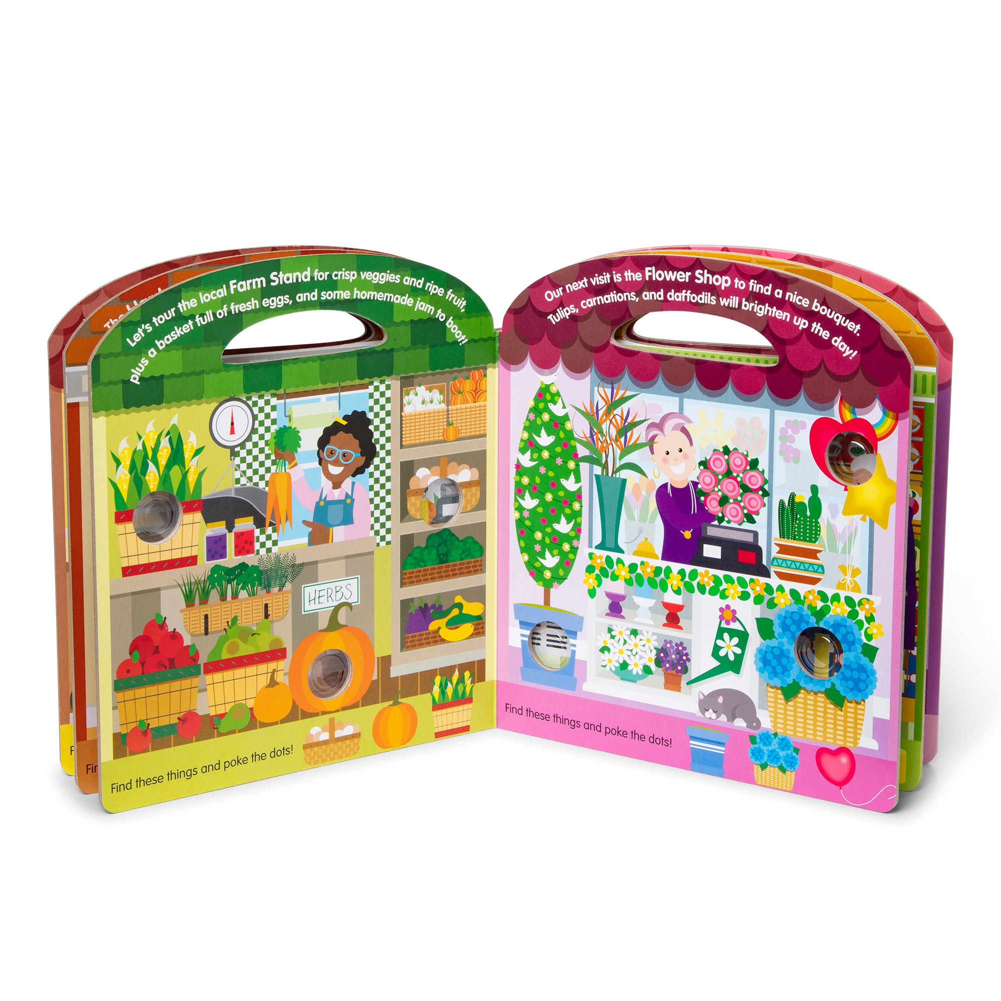Poke a Dot: All Around Our Town Interactive Board Book with Handle – Fun Learning Activity for Toddlers & Preschoolers at Home or Travel