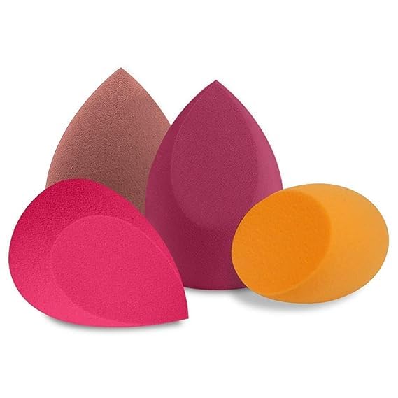 4Pcs Makeup Sponge Set - Multi-Shape Blenders for Dry & Wet Use - Perfect for Flawless Foundation Application