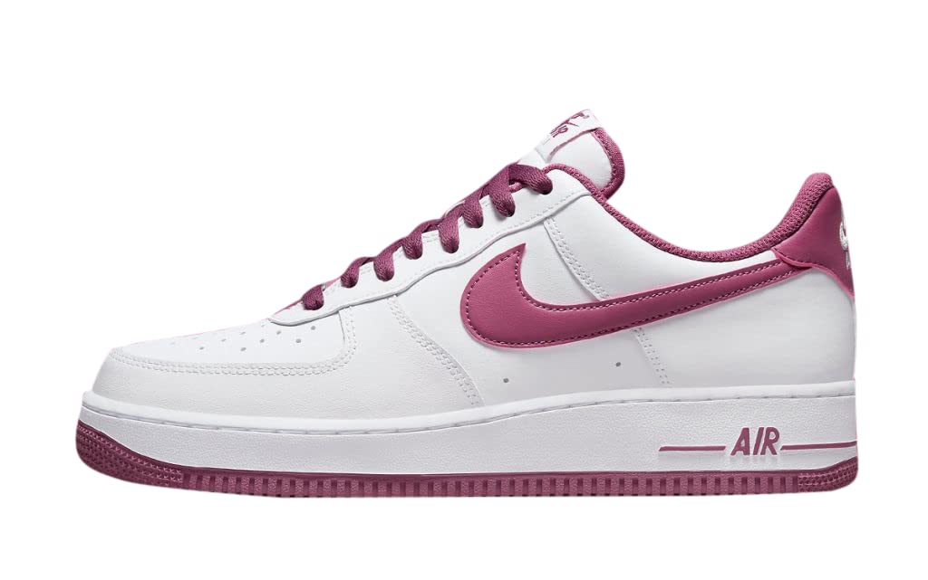 Nike Men's Air Force 1 '07 Sneakers - White/Light Bordeaux-White Size 9.5 | Classic Basketball Shoes for Men | Perfect for Casual Wear, Street Style & Everyday Comfort