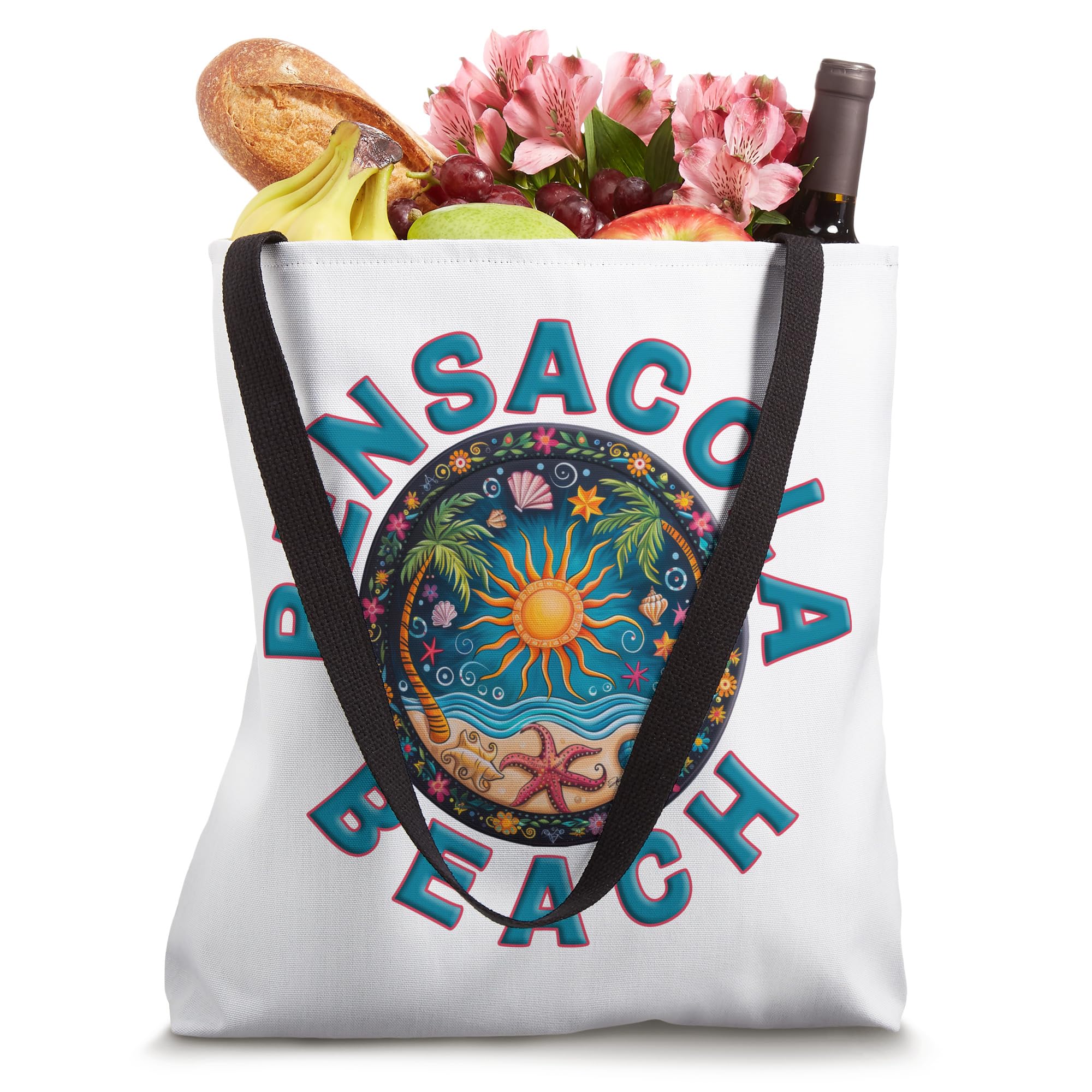 JCombs: Stylish Florida Tote Bag - Pensacola Beach Design, Durable Canvas Beach Bag for Women, Perfect for Shopping, Travel & Beach Day Essentials