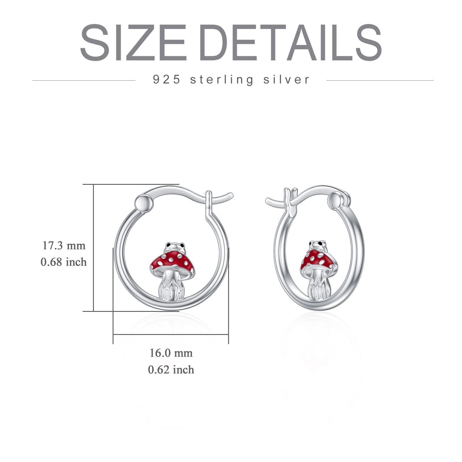 925 Sterling Silver Hoop Earrings for Women - Dinosaur, Mushroom, Frog, Octopus & Starfish Designs | Hypoallergenic Jewelry Gifts for Girls, Teens & Friends | Perfect for Birthday, Party & Everyday Wear