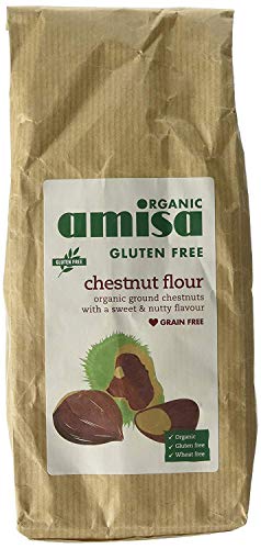 Amisa Organic Gluten Free Chestnut Flour 350g - Pack of 6 | Non-GMO, Vegan Baking Flour for Pancakes, Bread & Pastries | Perfect for Gluten-Free & Paleo Diets