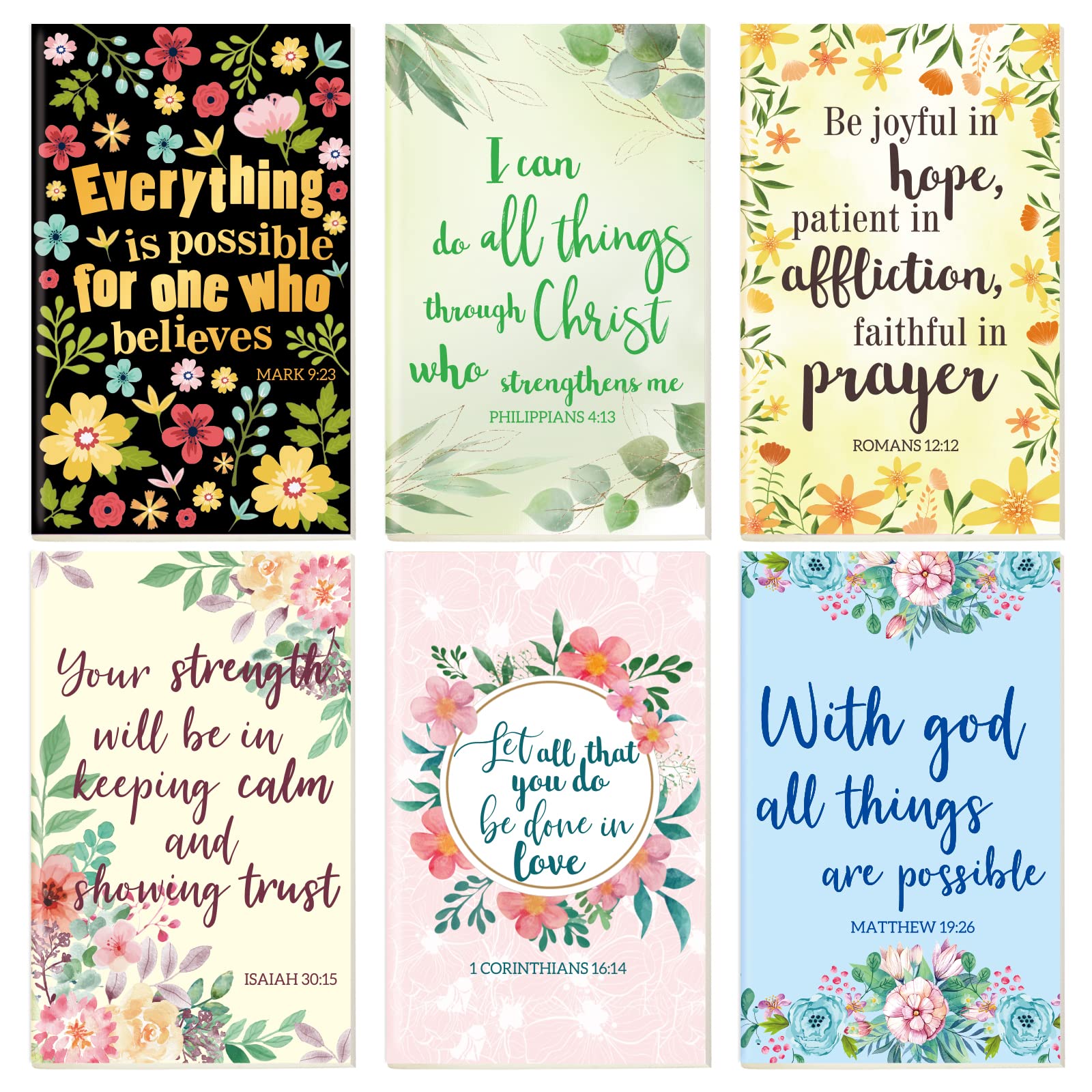 6 Pack Christian Prayer Journal Notebooks for Women - Inspirational Bible Verse Lined Notepads, Scripture Writing & Daily Devotional - Perfect for Bible Study, Church Notes & Gift Giving