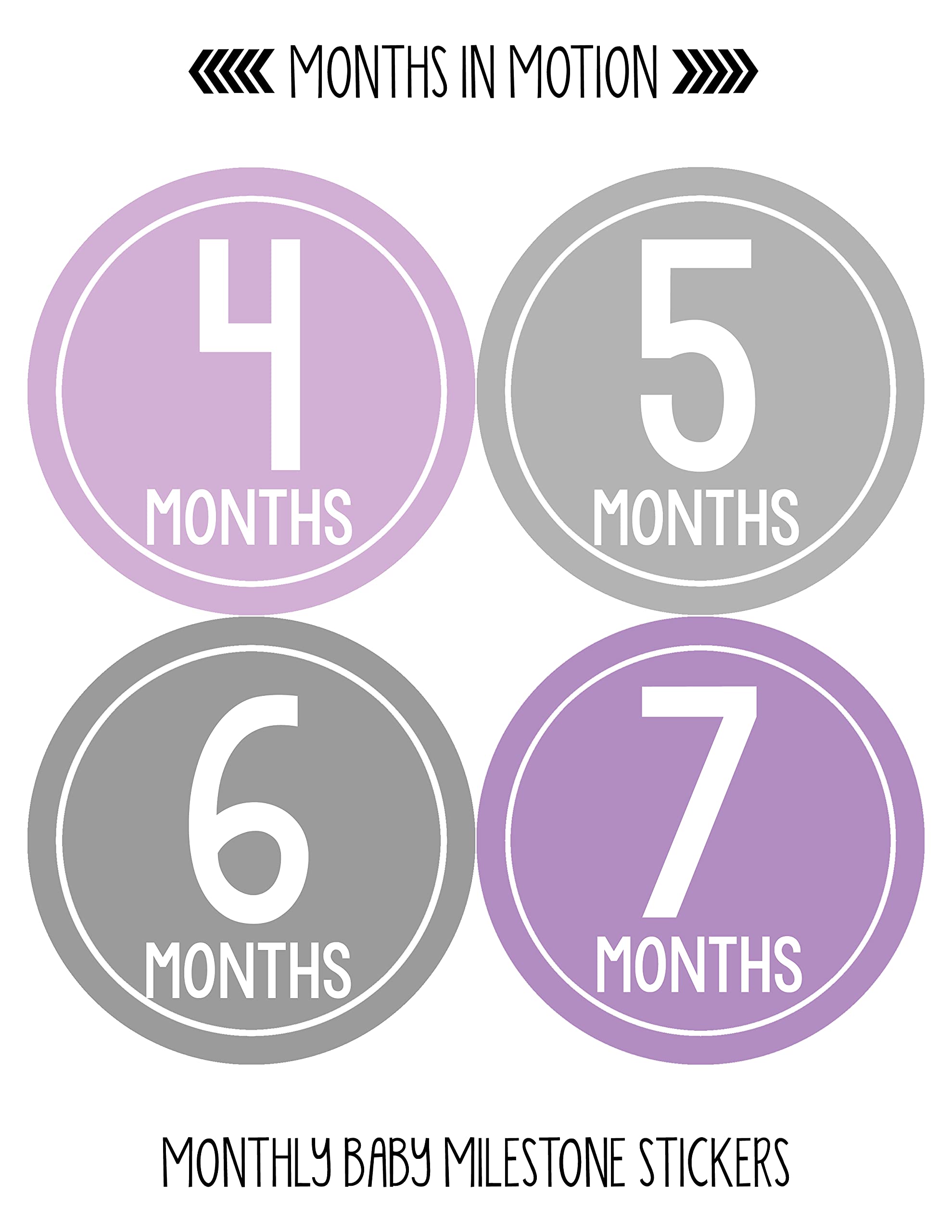 Baby Monthly Milestone Stickers Set of 20 - Newborn Girl Growth Tracking Stickers - Cute Monthly Photo Stickers for Baby Girls | Perfect for Baby Photo Albums, First Year Memory Books & Monthly Milestone Photos