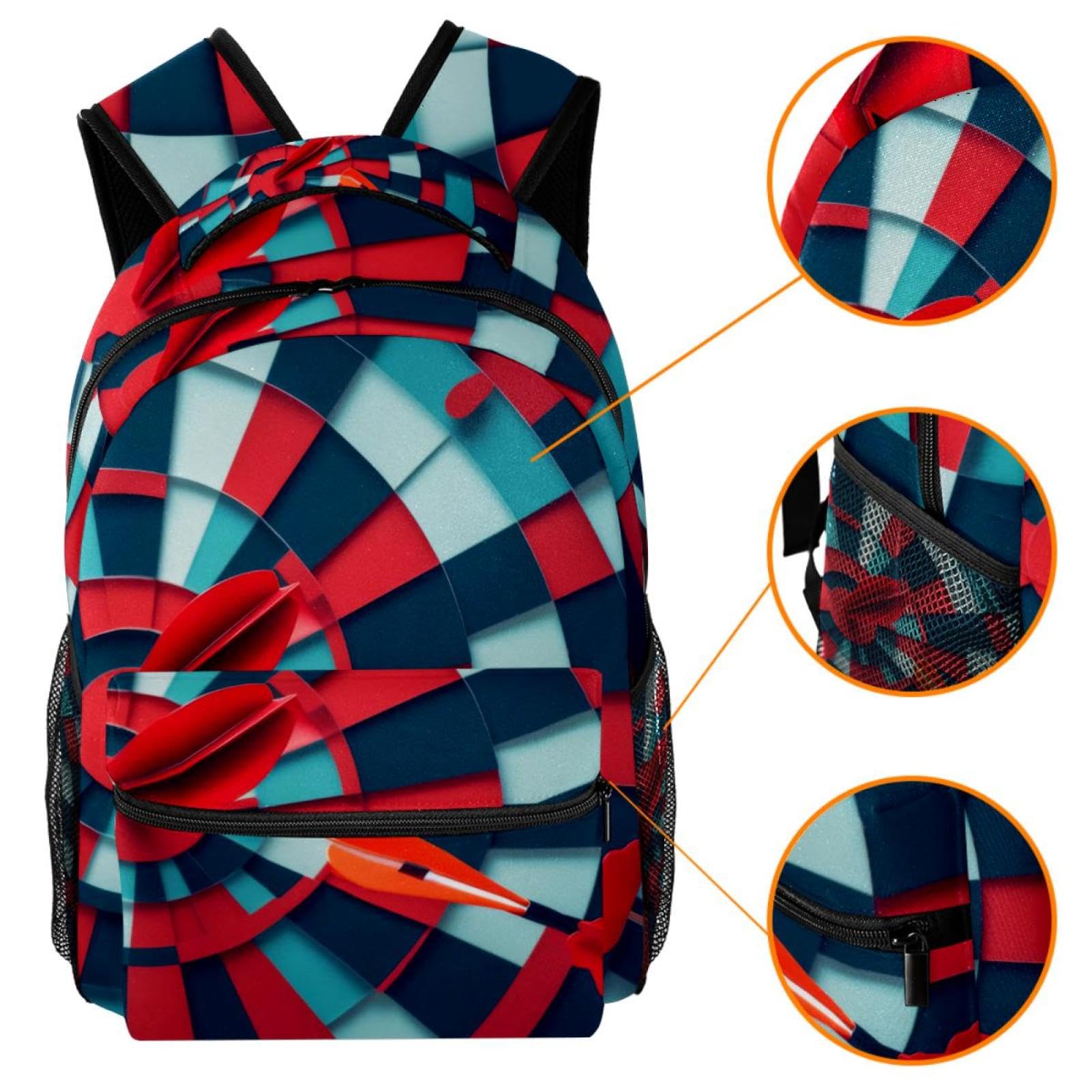 FVQL Kids Backpack for Boys & Girls - Lightweight Durable School Backpack with Abstract Dartboard Design - Perfect for School, Travel & Daily Use