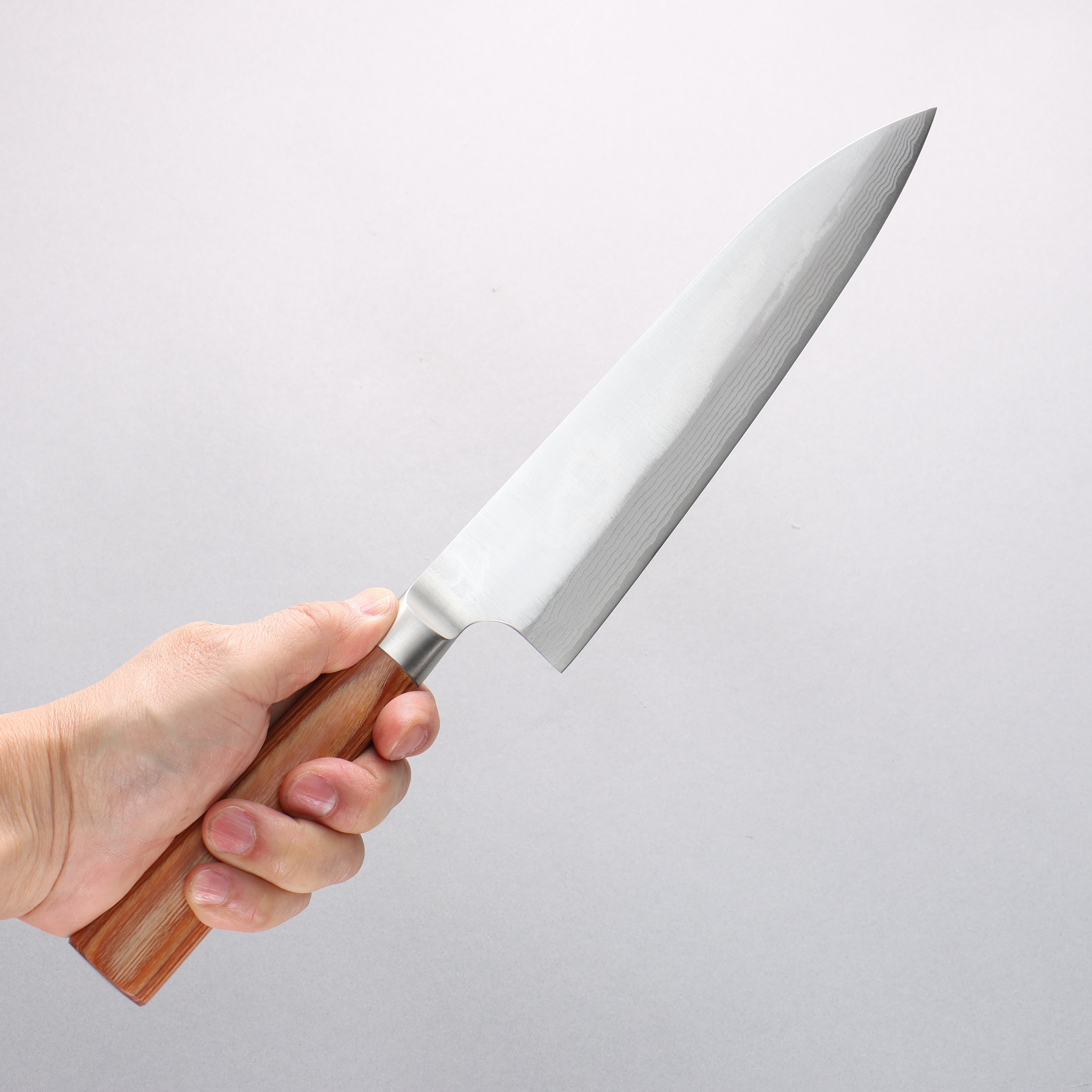 Premium Kamo Hamono VG10 Damascus Gyuto Chef Knife 210mm - Japanese High Carbon Stainless Steel with Brown Pakka Wood Handle - Perfect for Sushi, Meat Cutting & Professional Kitchen Use