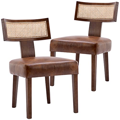 Cane Back, Faux Leather Brown