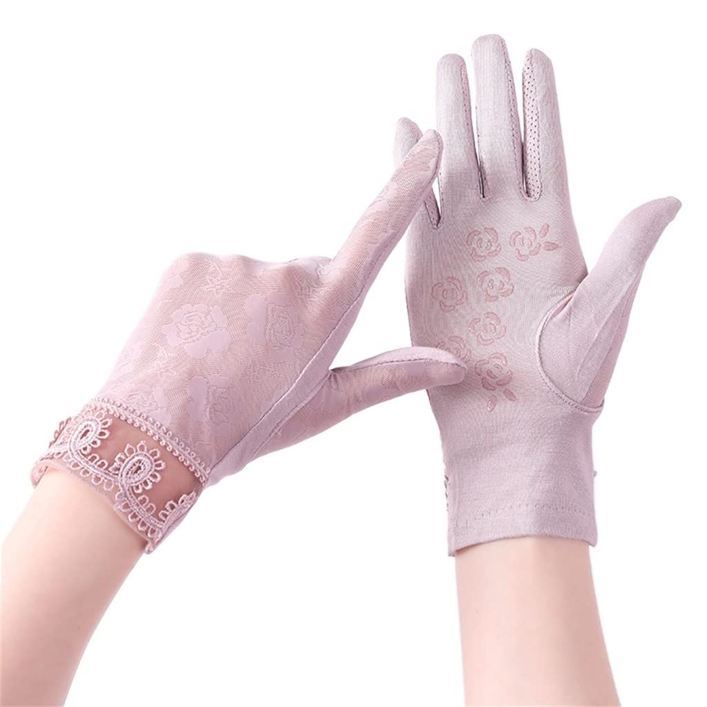 Breathable Thin Lace Full-Finger Driving & Riding Gloves for Women - Summer Ice Silk Handguards - Perfect for Motorcycling, Biking, and Outdoor Sports