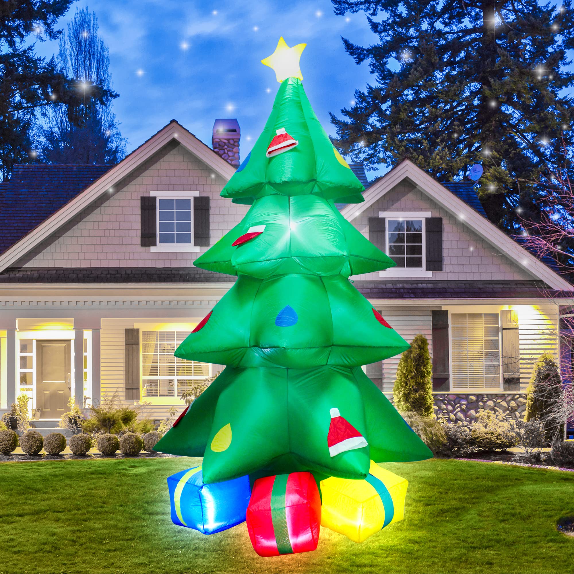 TRMESIA 8FT Inflatable Christmas Tree with LED Lights - Outdoor/Indoor Holiday Decoration for Yard, Party & Home - Perfect for Christmas Celebrations, Festive Atmosphere & Seasonal Displays