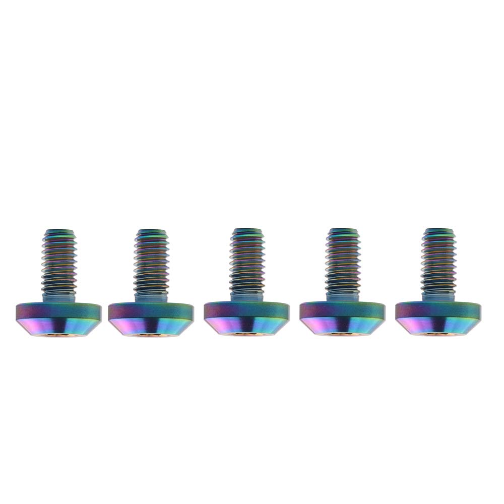 Rainbow Titanium M6x12 15 20 25 30 35mm Umbrella Head Allen Bolts - Pack of 5 - Ideal for Bicycle, Motorcycle, and Outdoor Gear Assembly