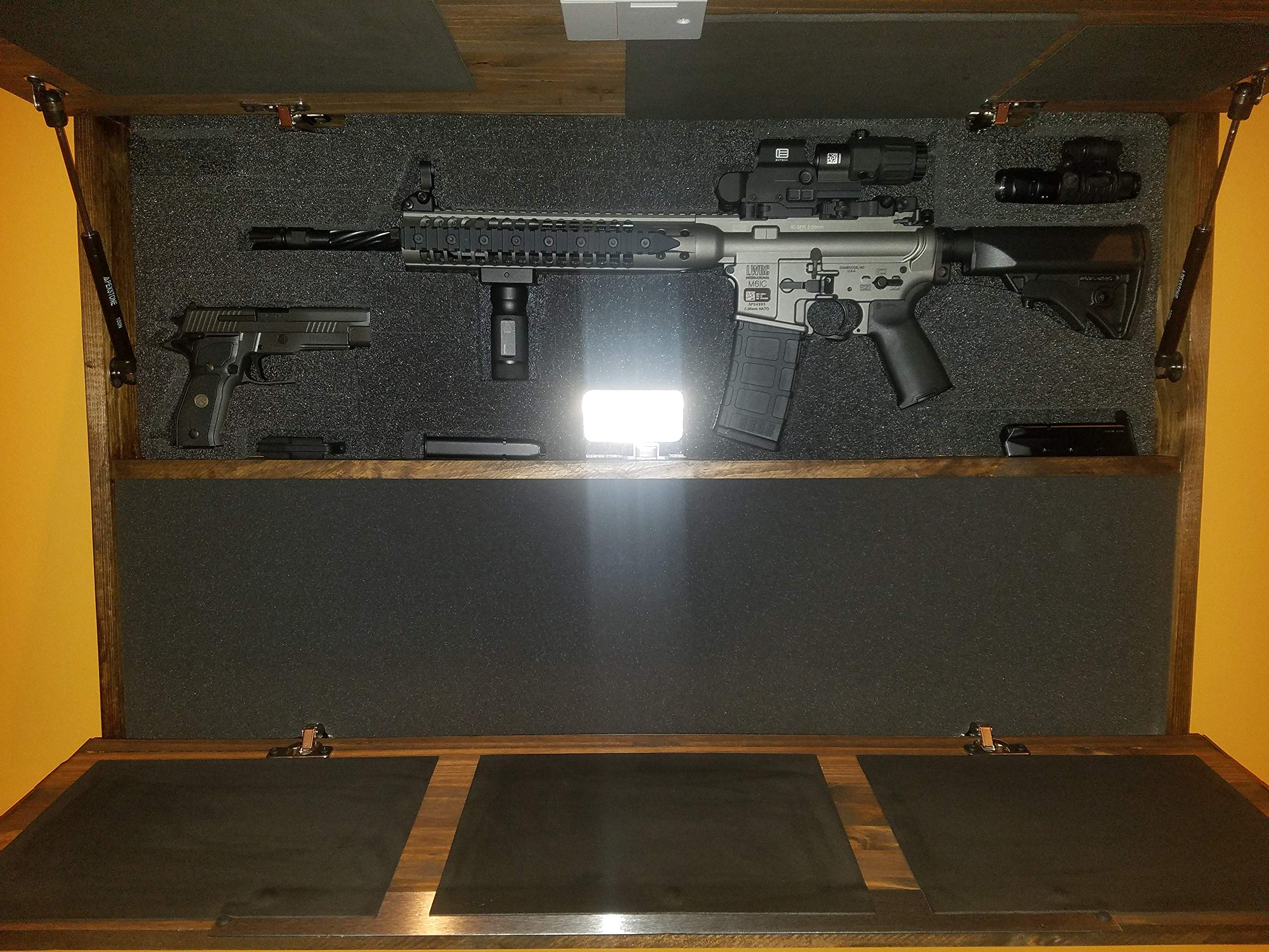 Premium Wall Cabinet Foam Insert for Rifle and Handgun Storage - Custom Fit Gun Safe Organizer for Home & Office Security (Black) - Perfect for Firearm Protection and Space Optimization