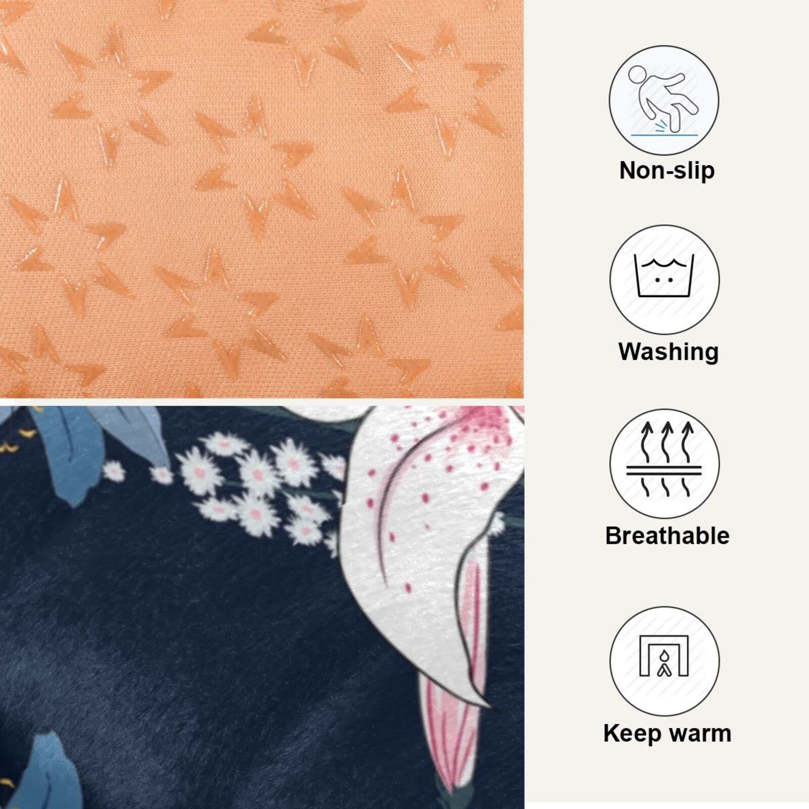 Ultra Soft Washable Pet Bed - Floral Lily Daisy Pattern Dog & Cat Crate Mat (24x18 Inches) - Fleece Kennel Pad for Comfortable Sleeping - Perfect for Crates, Carriers & Home Use