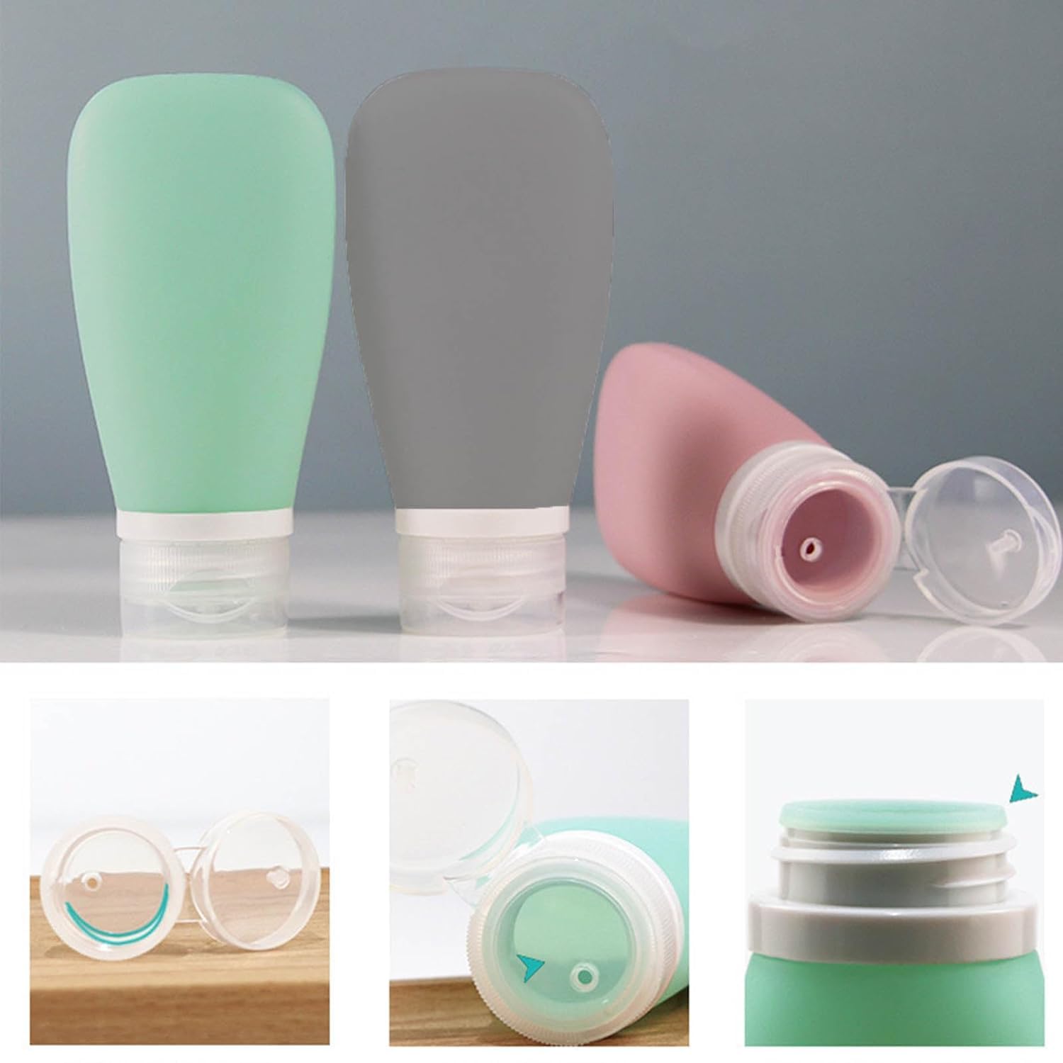 Leak Proof Mini Travel Bottles for Shampoo, Conditioner & Lotion - Refillable Cosmetic Containers for Toiletries, Condiments & Lunch Box - Multicolor Set of 1 (Ideal for Air Travel, Gym & Camping)